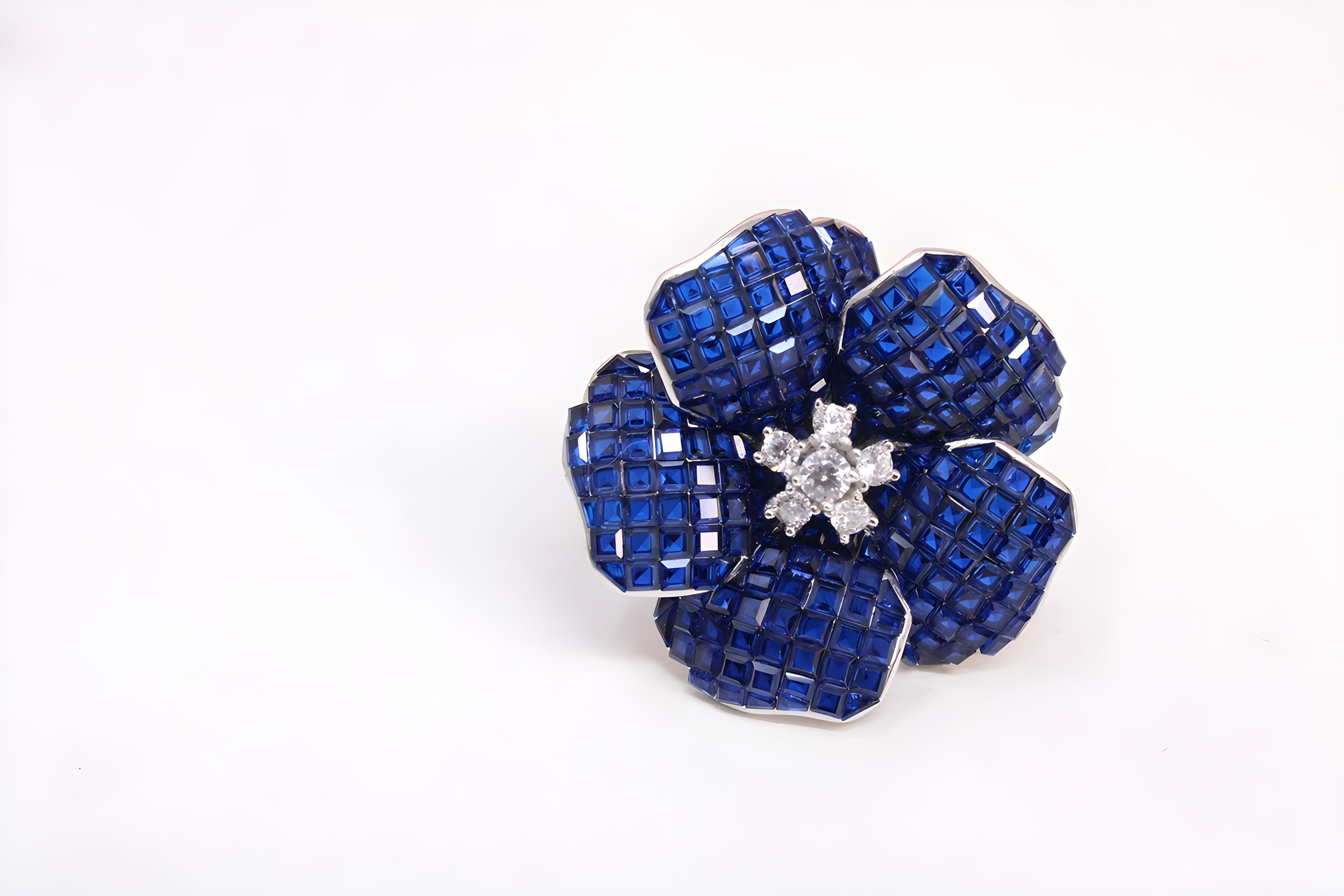 Sapphire Petal Sterling Silver Ring
