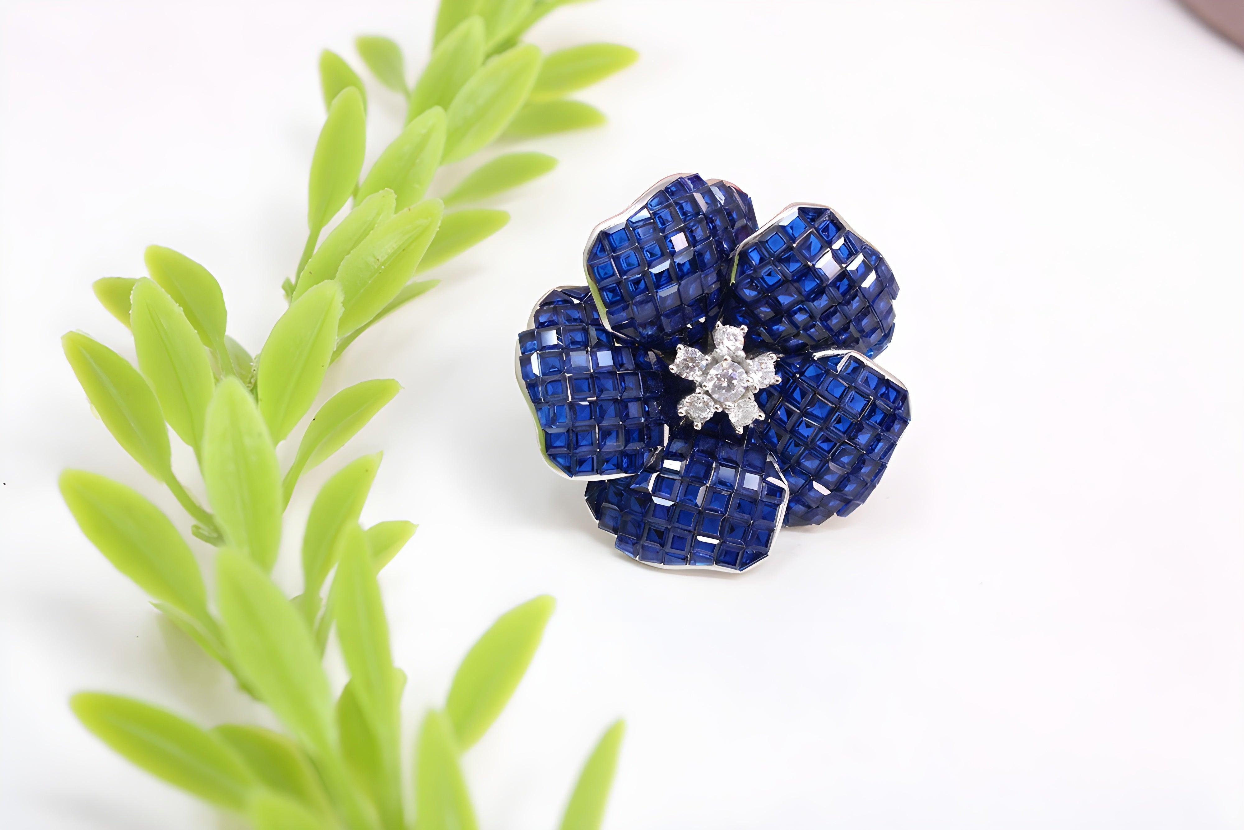 Sapphire Petal Sterling Silver Ring