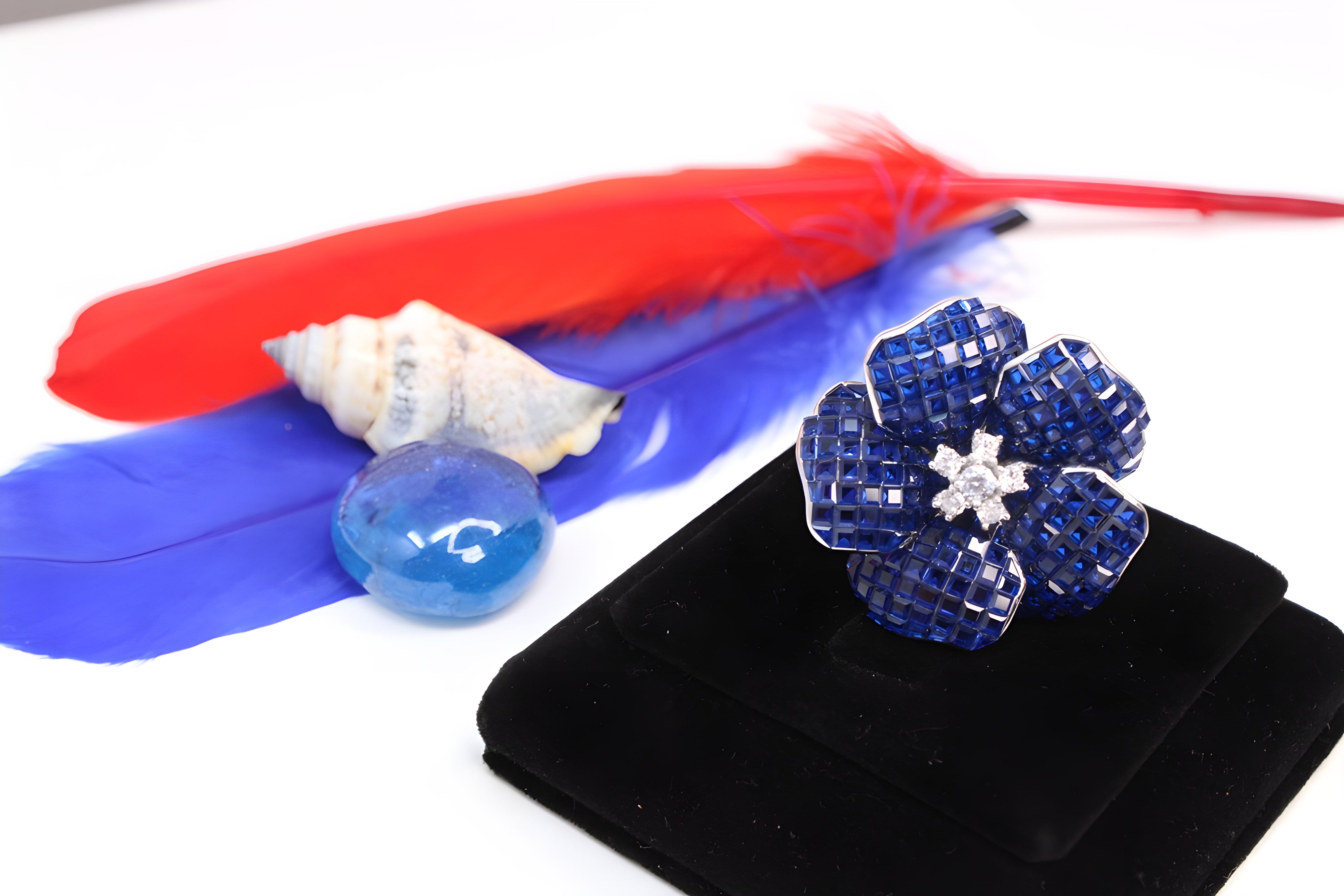 Sapphire Petal Sterling Silver Ring