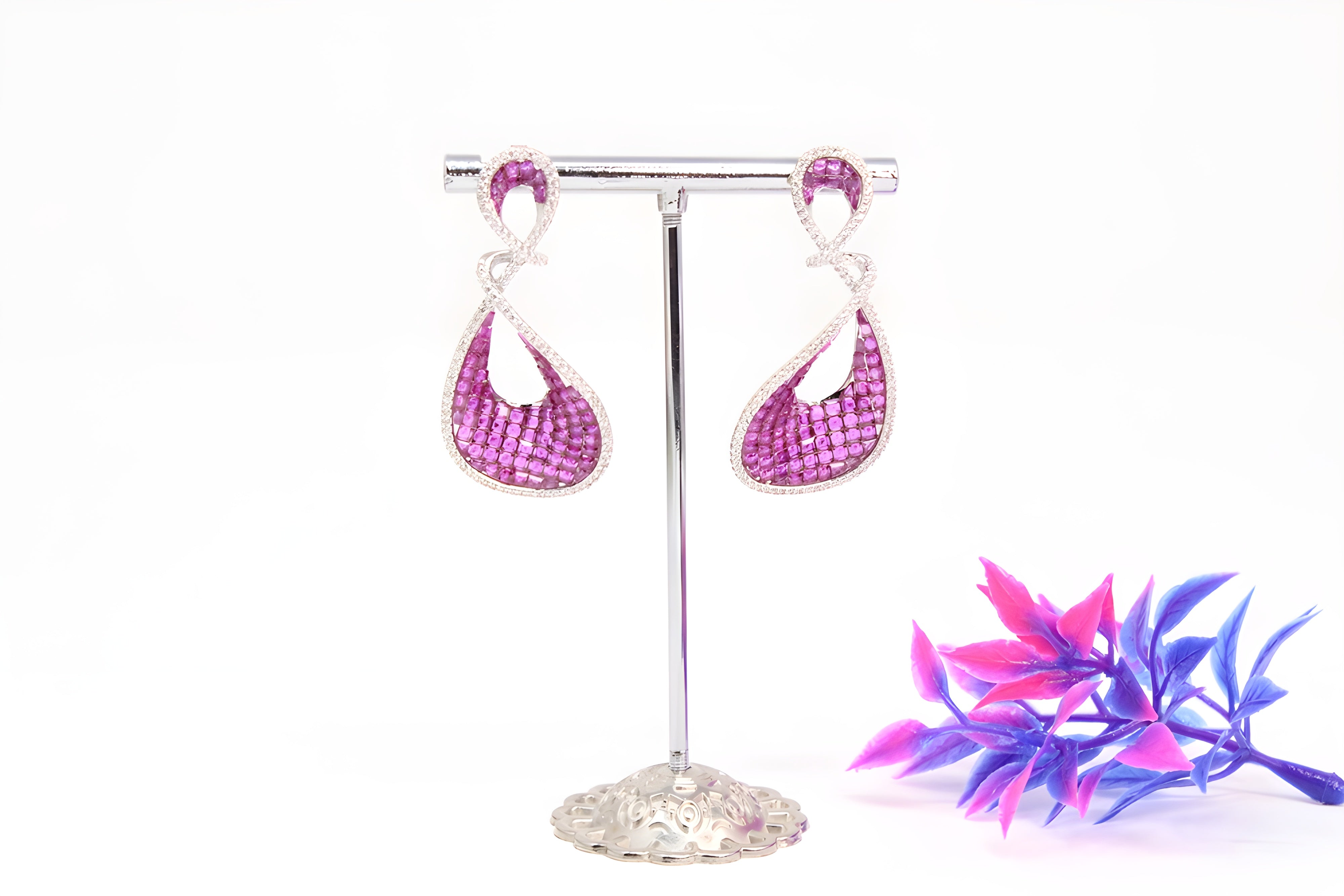 Rose Radiance VeeLux Premium Crystal Exquisite Golden Earrings