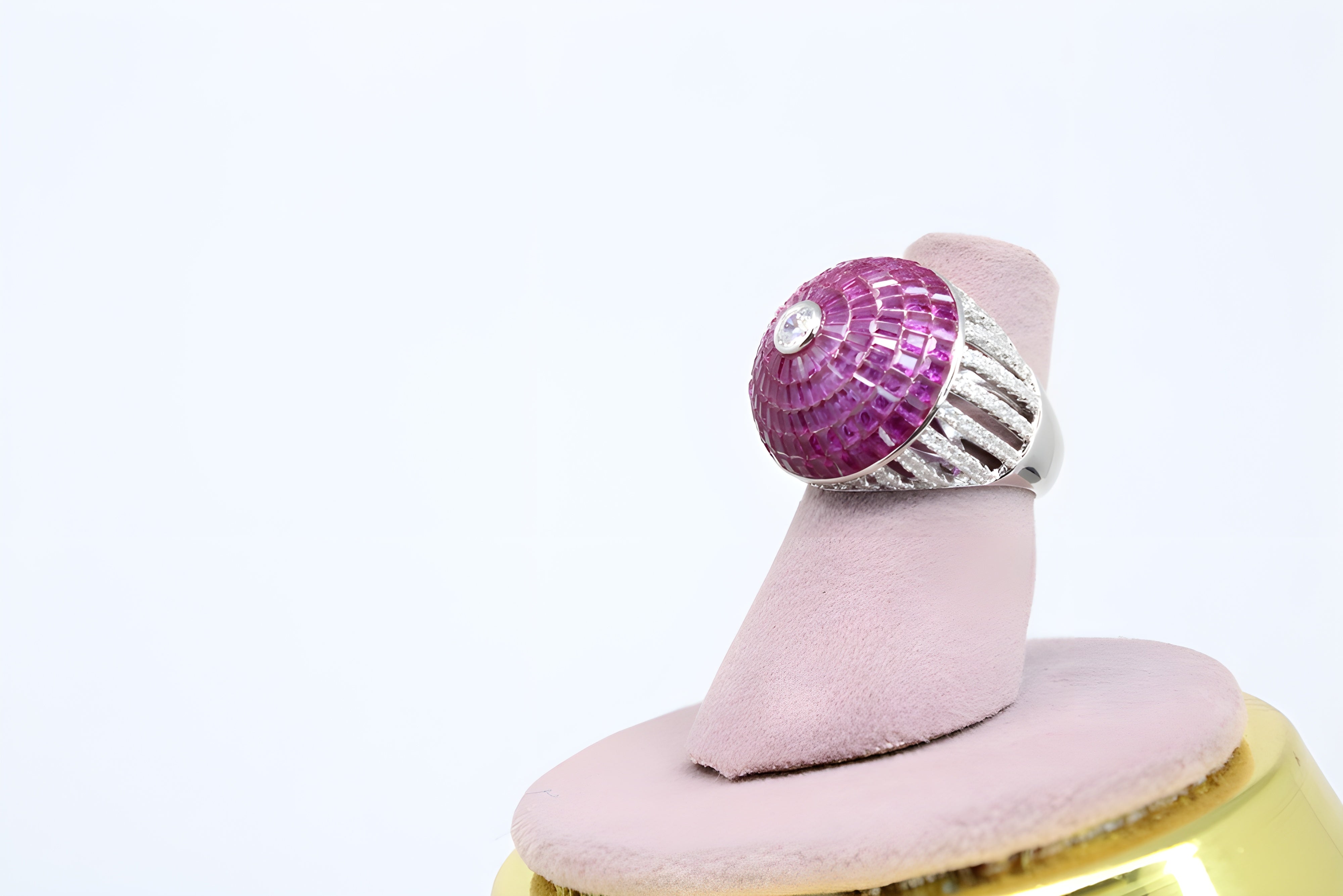Sterling Silver Amethyst VeeLux Premium Crystal Ring