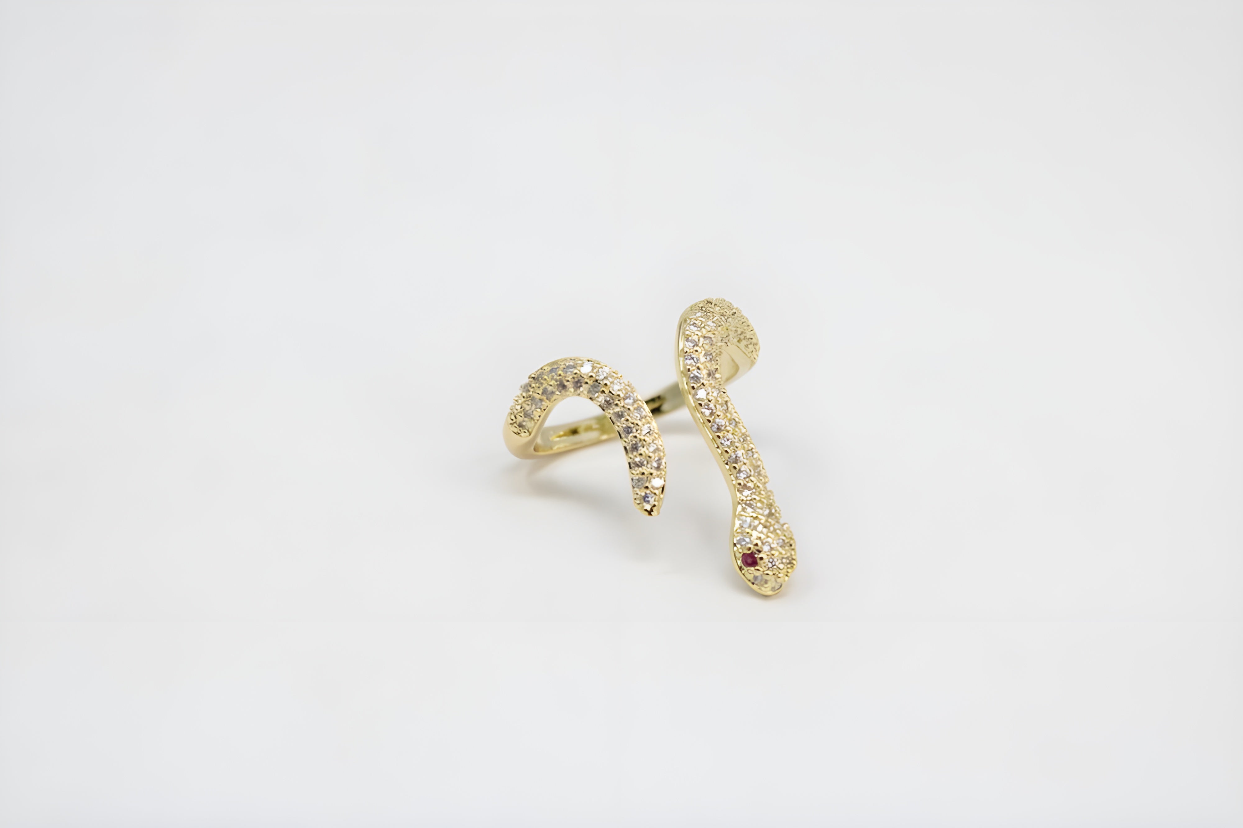 Dual Tone Serpent Crystal Ring