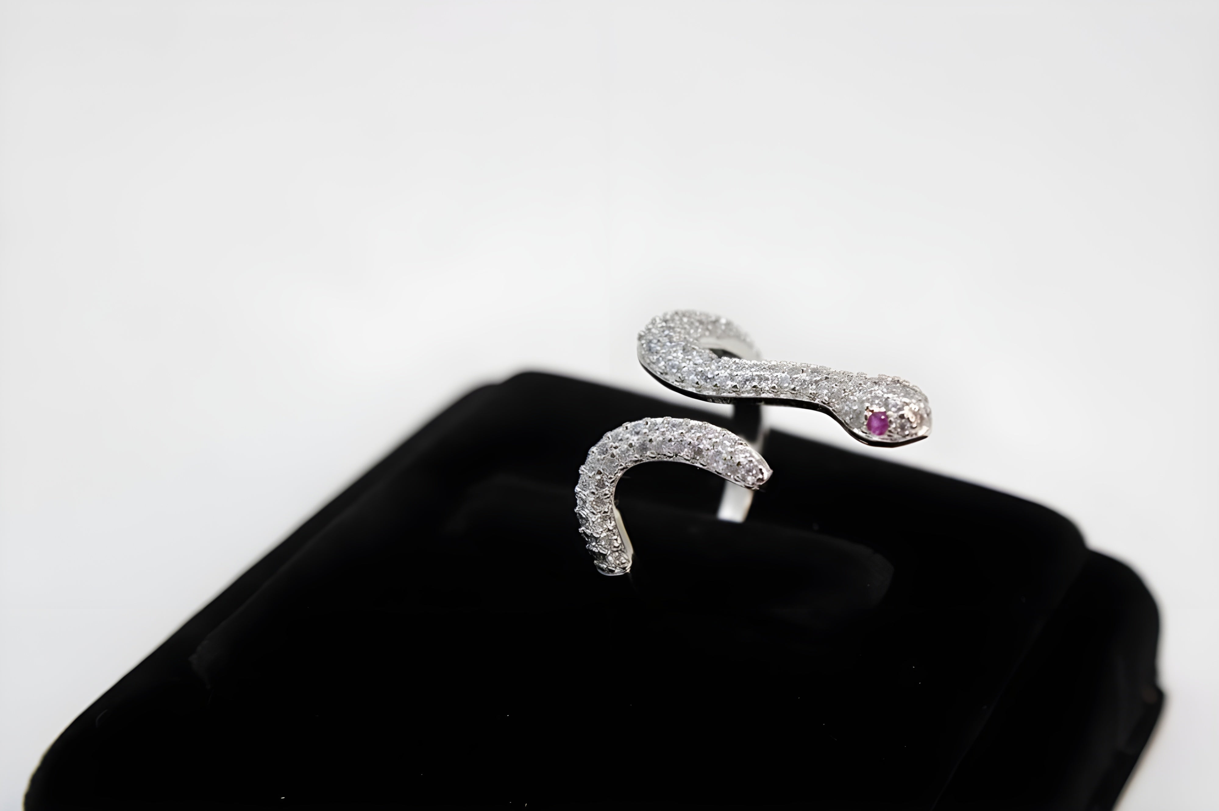 Dual Tone Serpent Crystal Ring