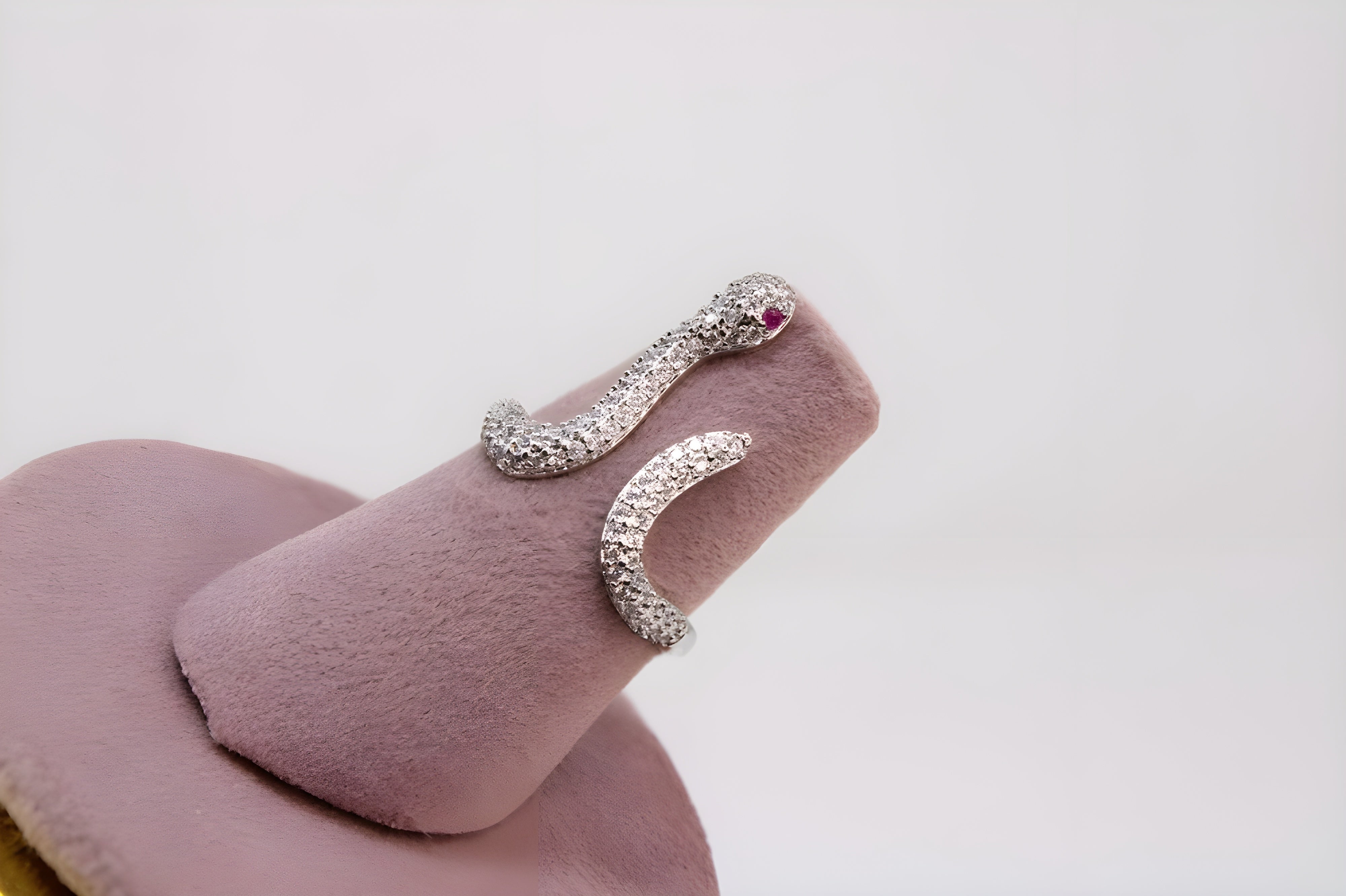 Dual Tone Serpent Crystal Ring