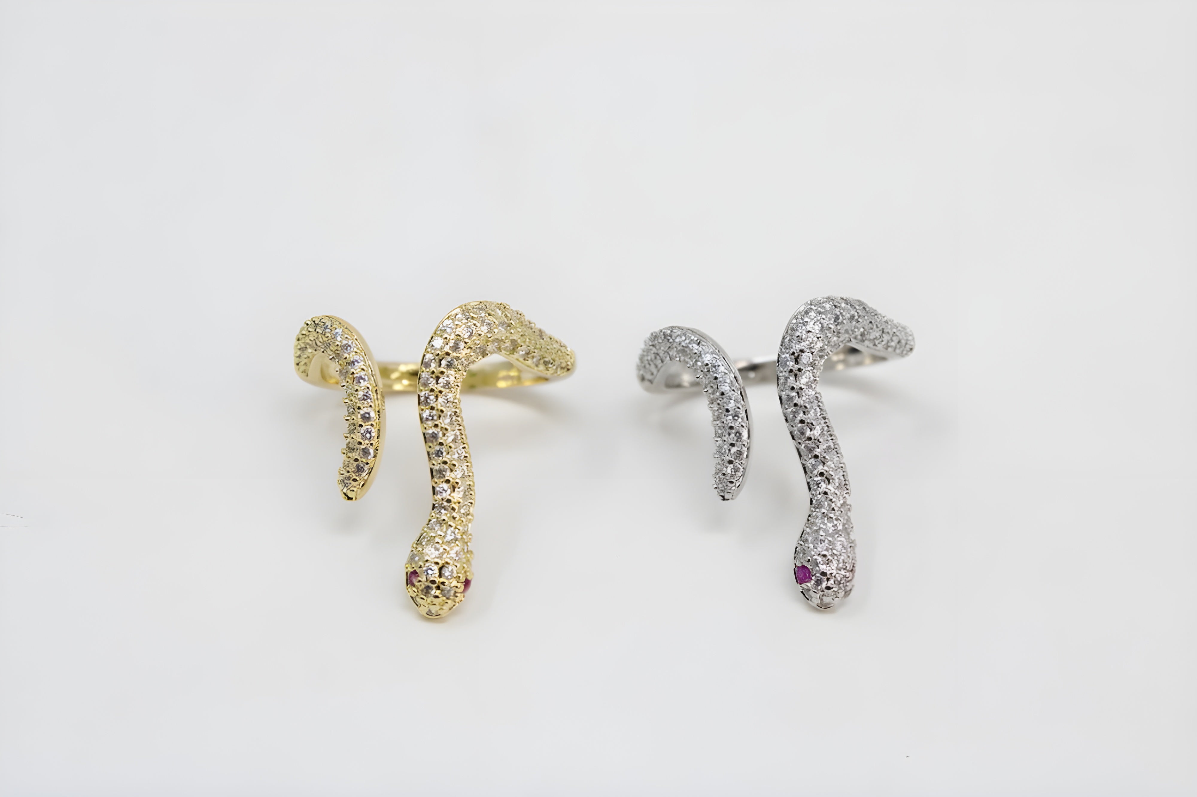 Dual Tone Serpent Crystal Ring
