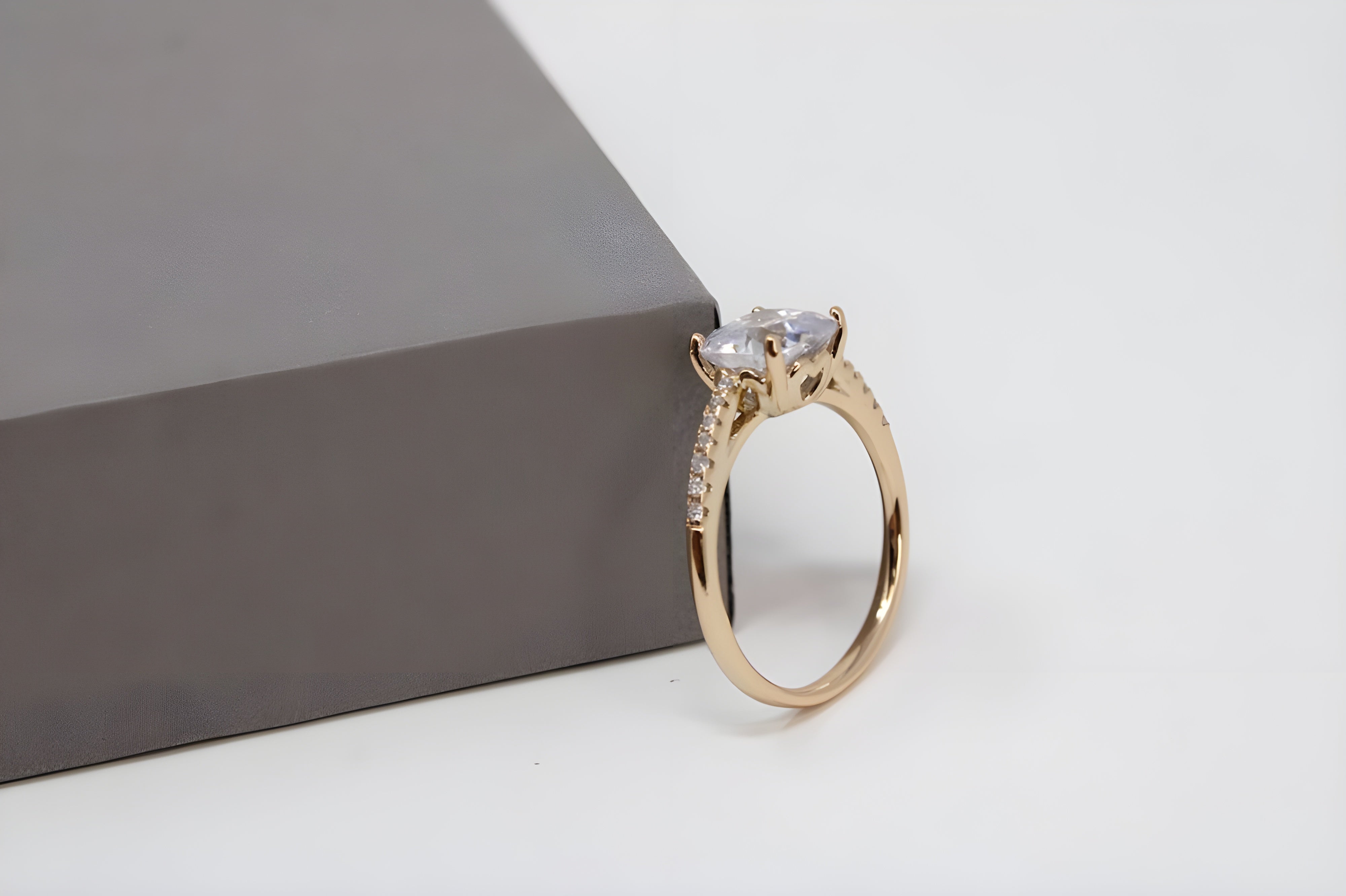 Golden Brilliance Crystal Ring