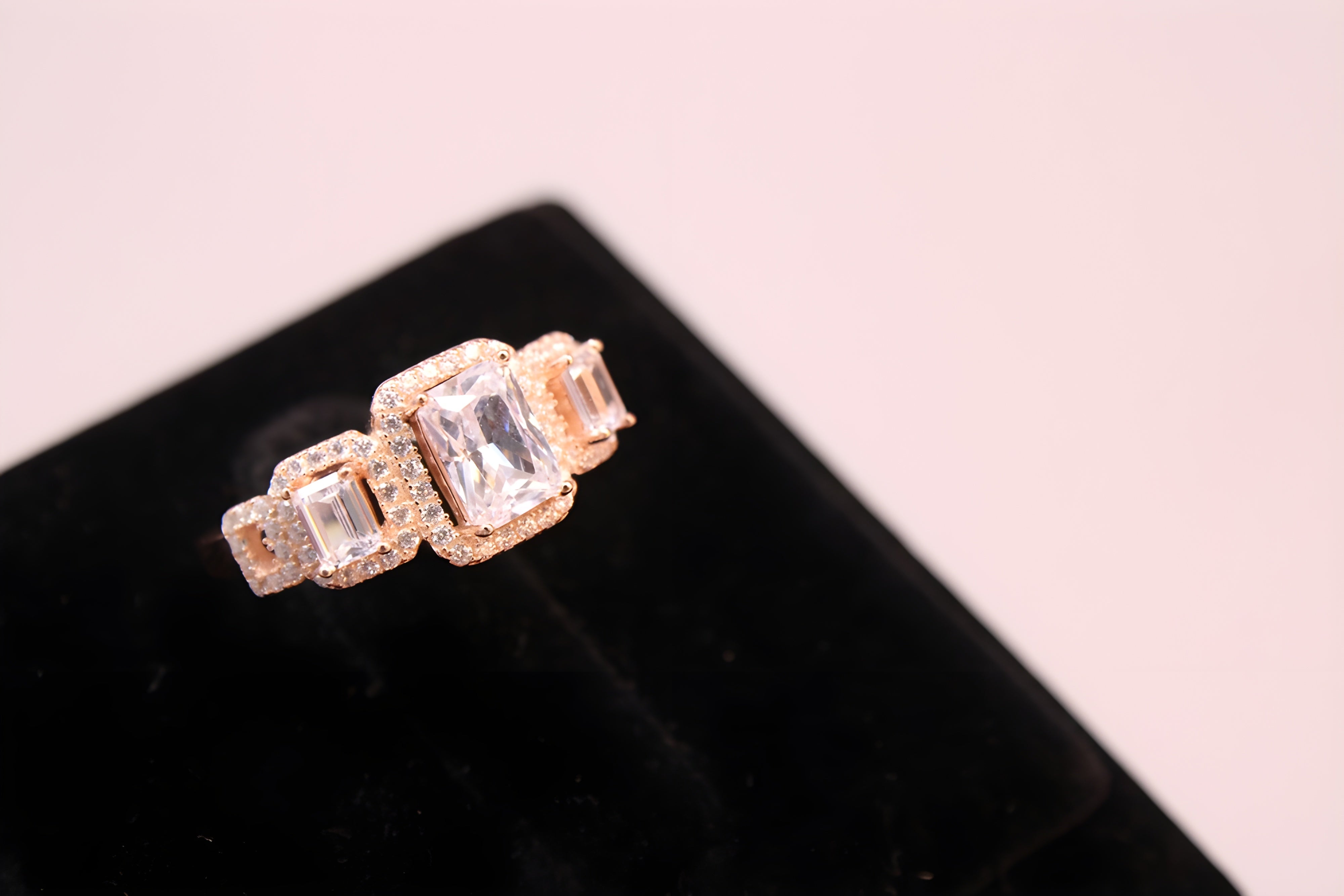 Radiant Golden Glow VeeLux Premium Crystal Ring