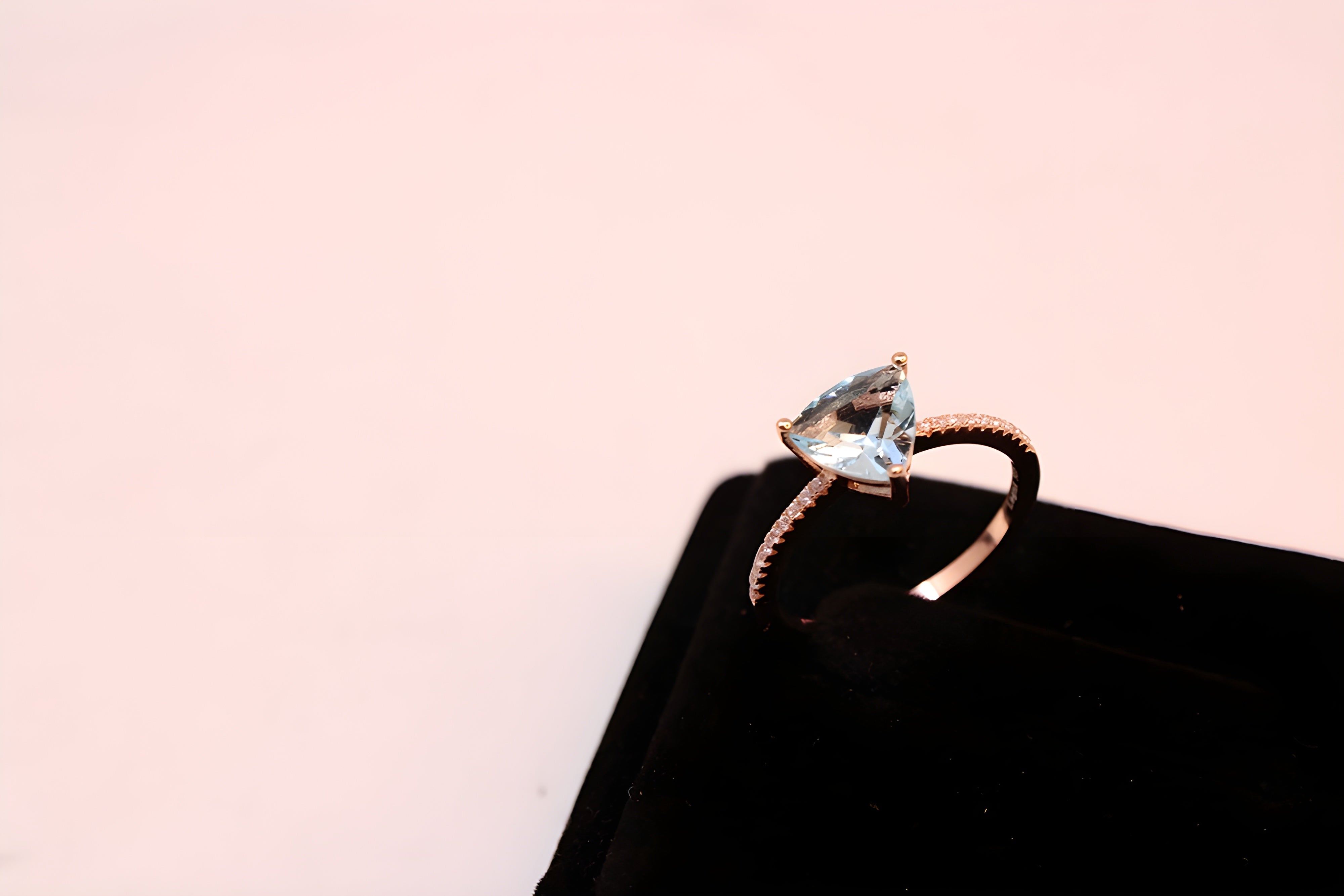 Copper Gold Radiance Triangular VeeLux Premium Crystal Ring