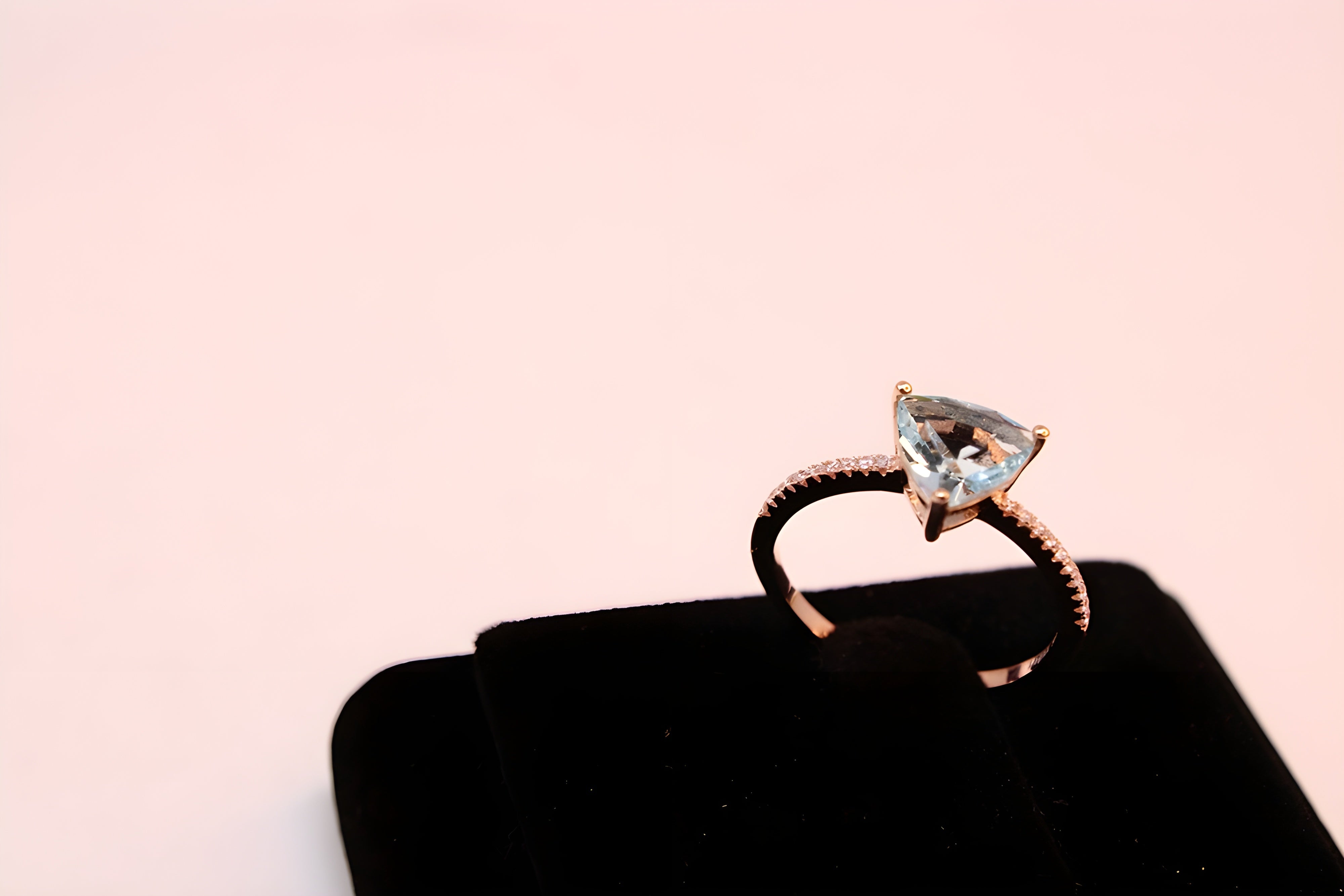 Copper Gold Radiance Triangular VeeLux Premium Crystal Ring