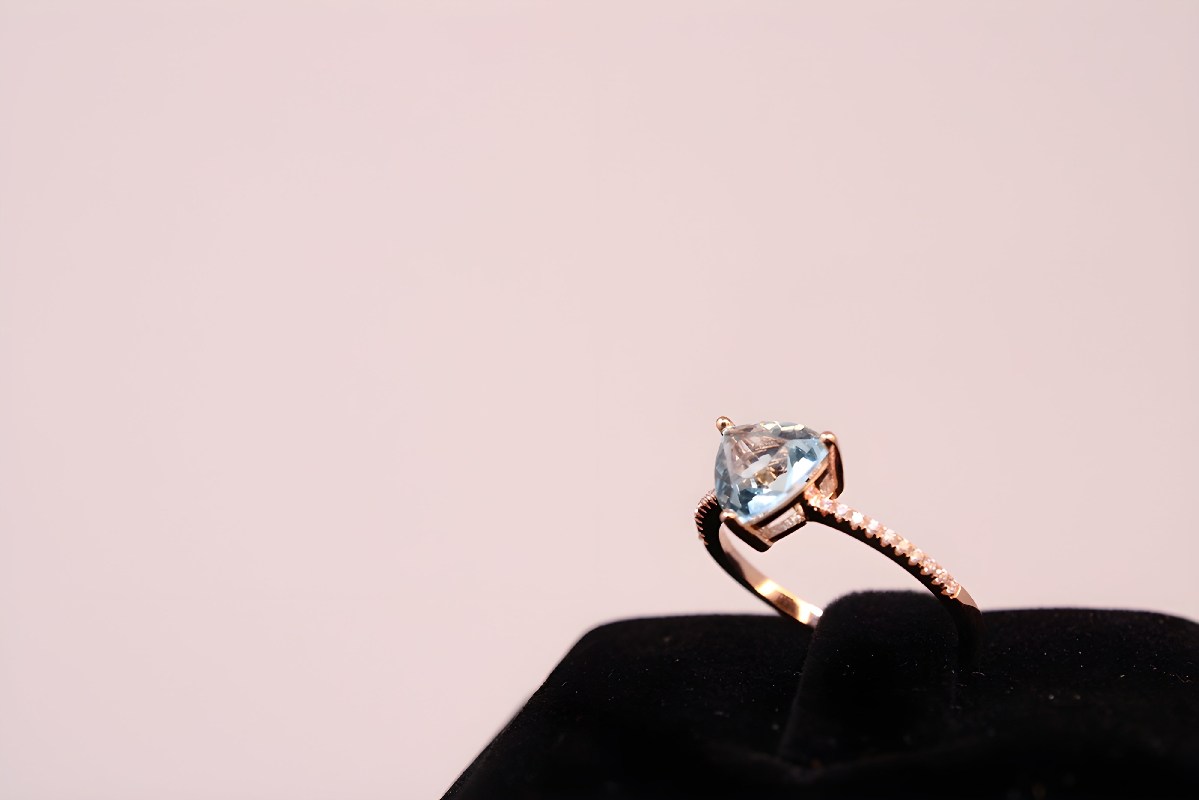 Copper Gold Radiance Triangular VeeLux Premium Crystal Ring