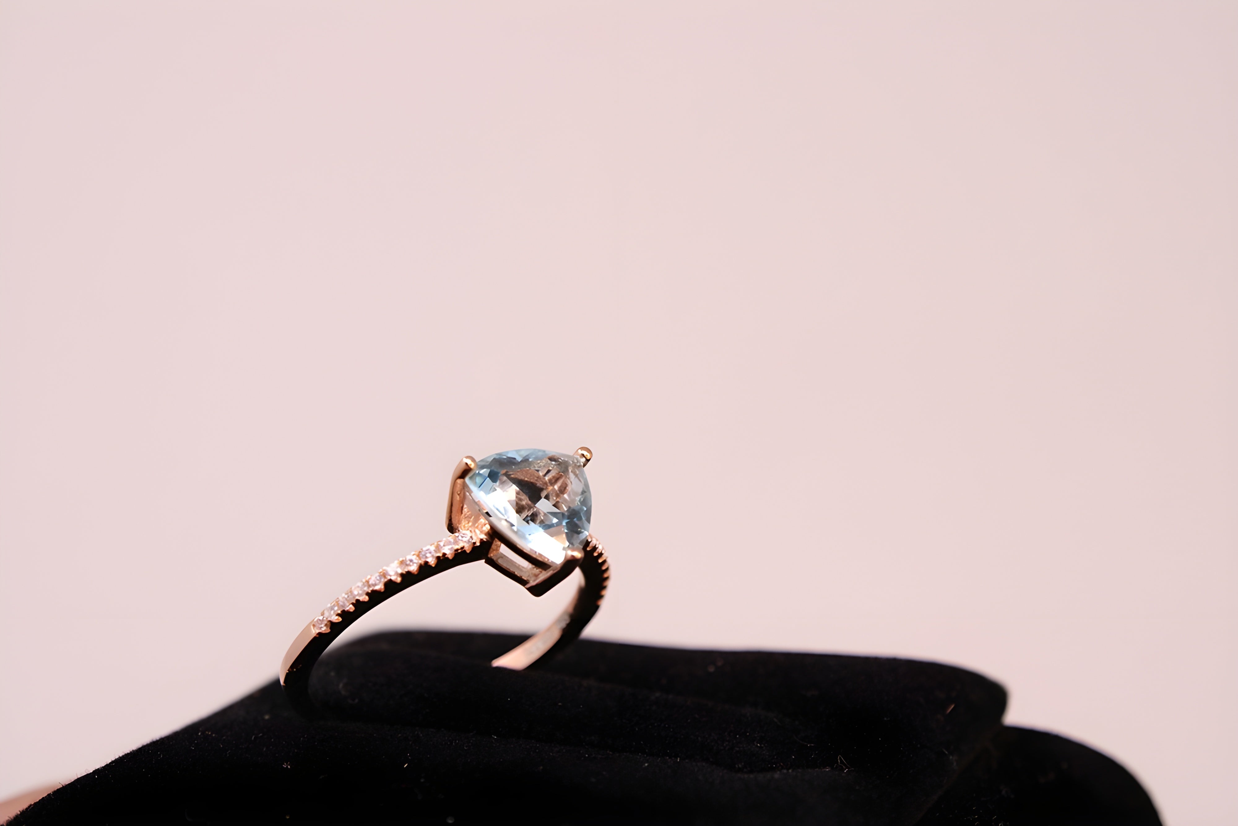 Copper Gold Radiance Triangular VeeLux Premium Crystal Ring
