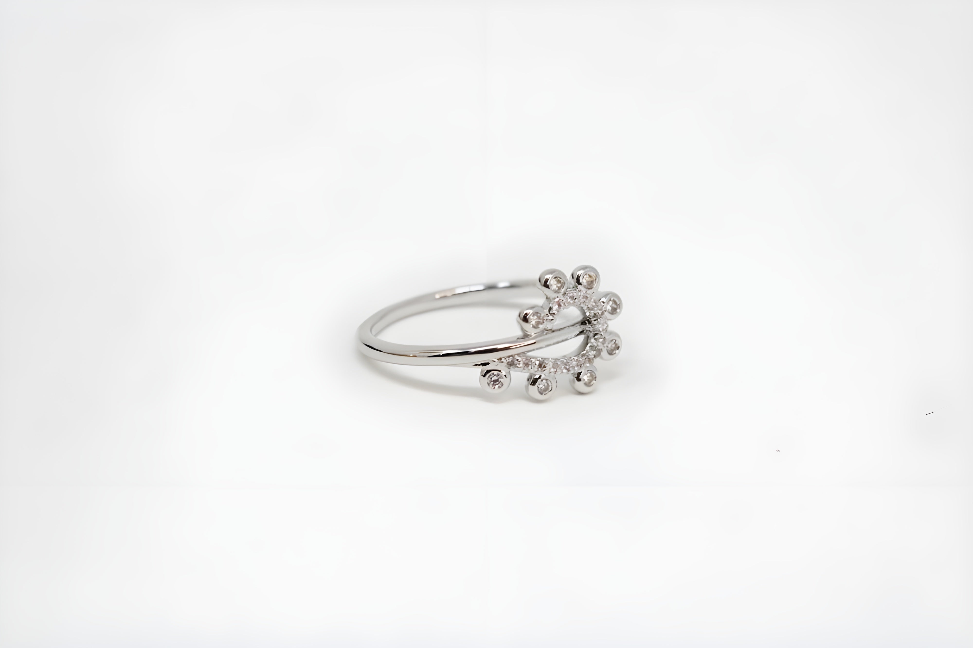 Glimmering Grace Silver Crystal Ring