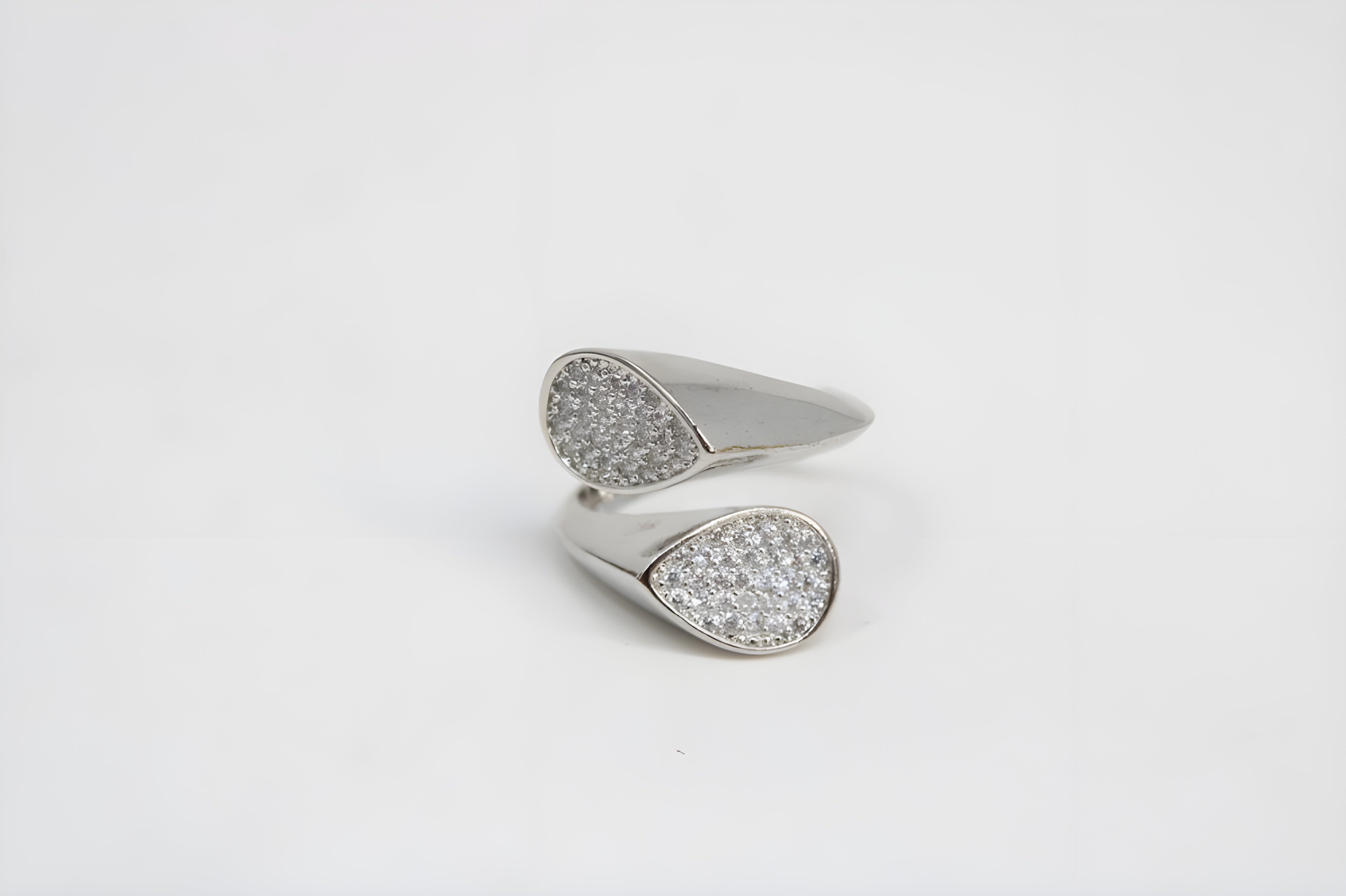 Delicate Drop Crystal Silver Ring
