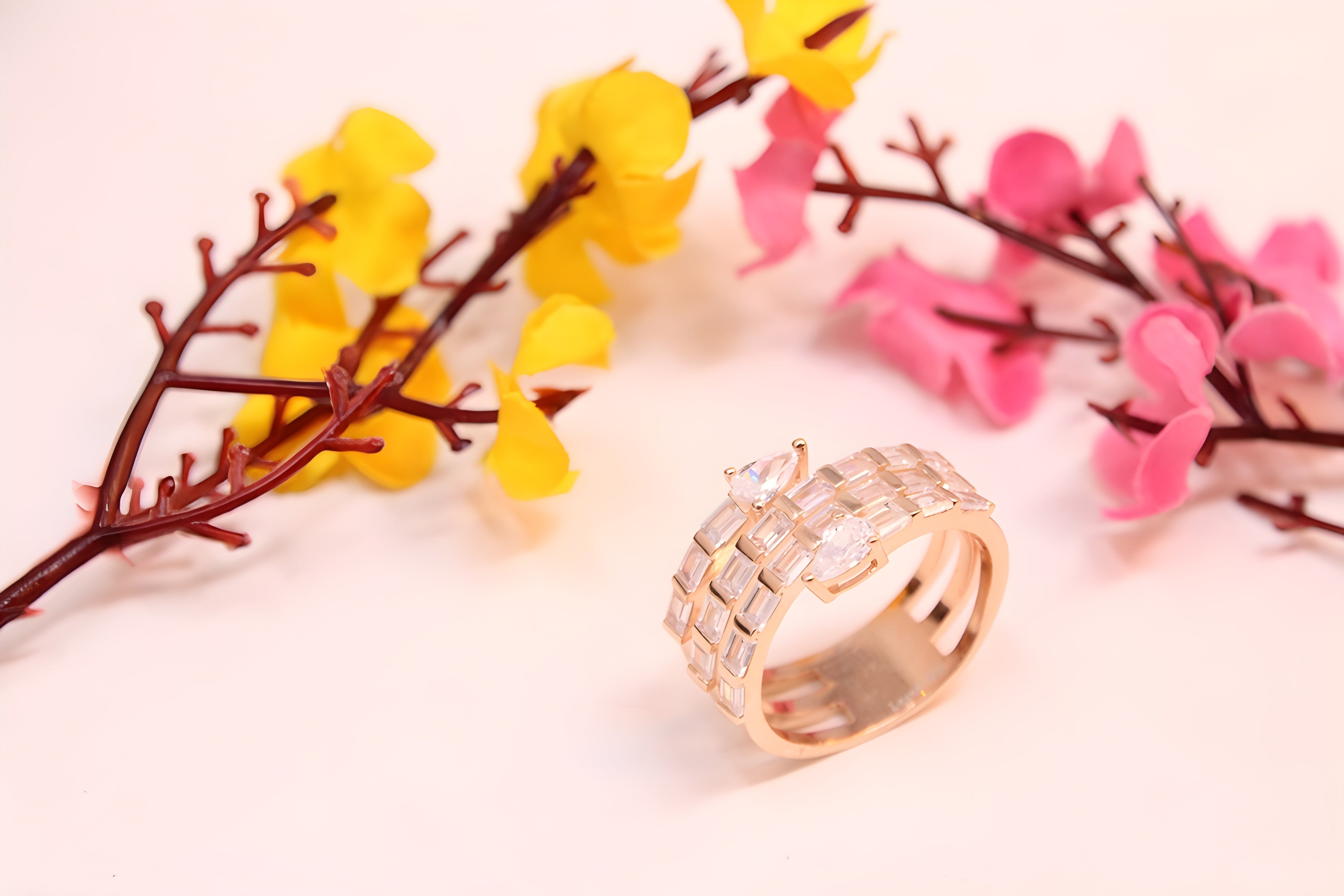 Gilded Splendor VeeLux Premium Crystal Ring
