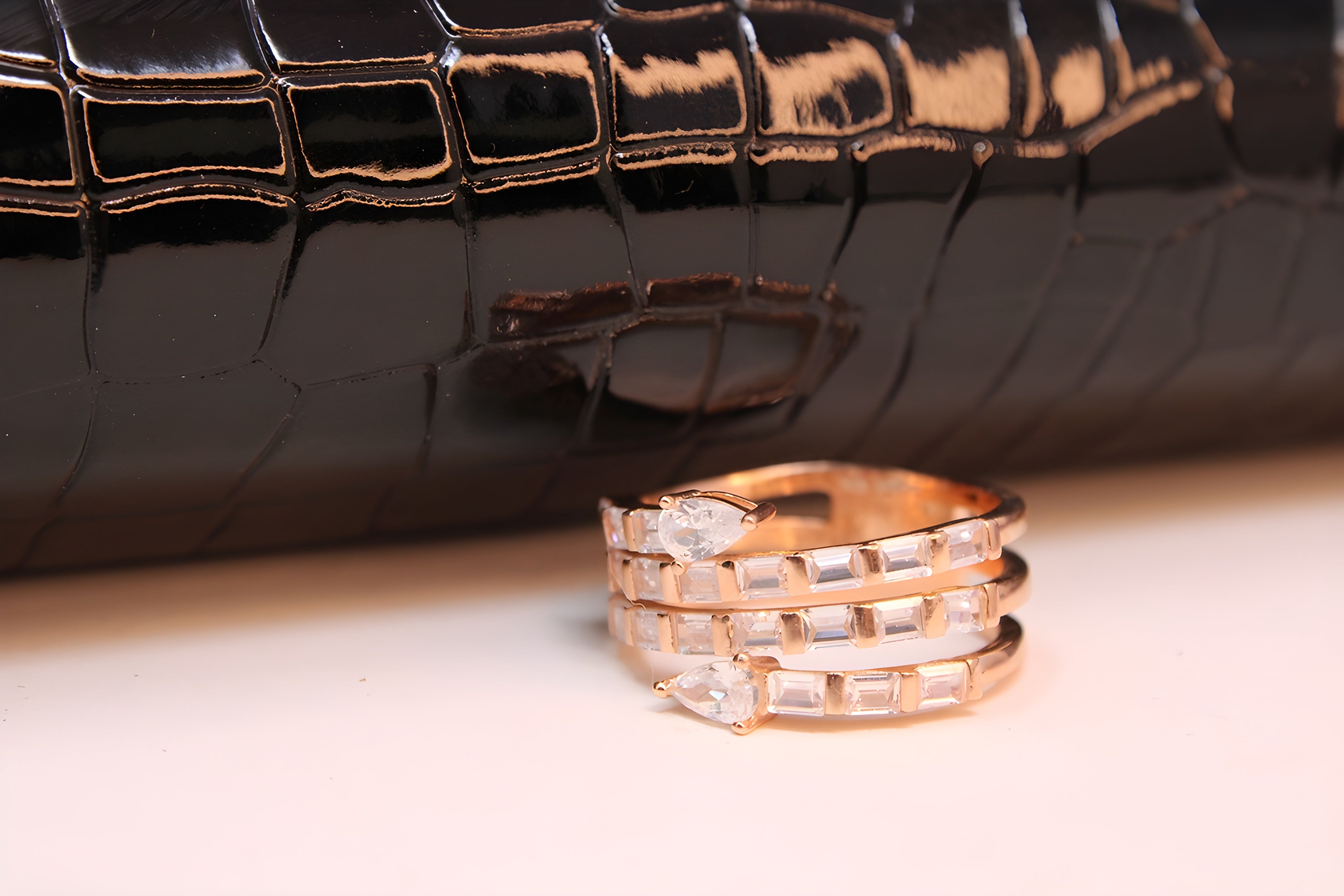 Gilded Splendor VeeLux Premium Crystal Ring