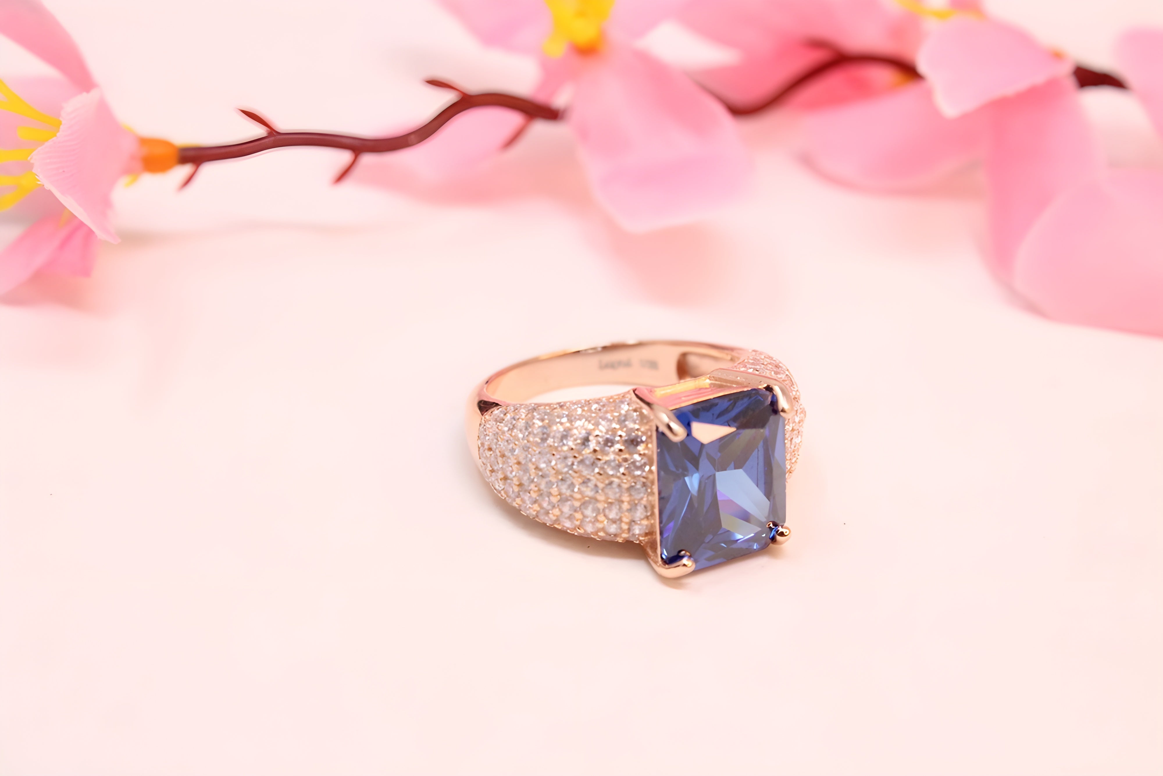 Radiant Aurum Prism VeeLux Premium Crystal Ring