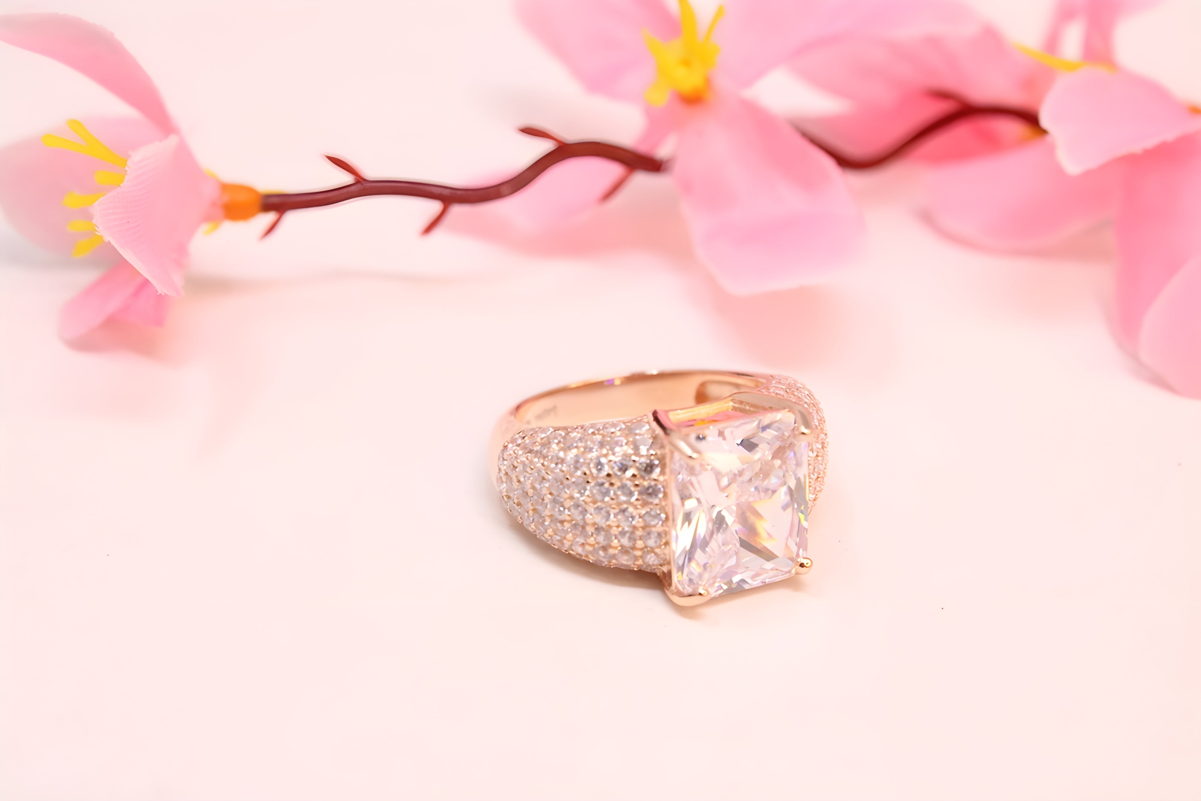 Radiant Aurum Prism VeeLux Premium Crystal Ring