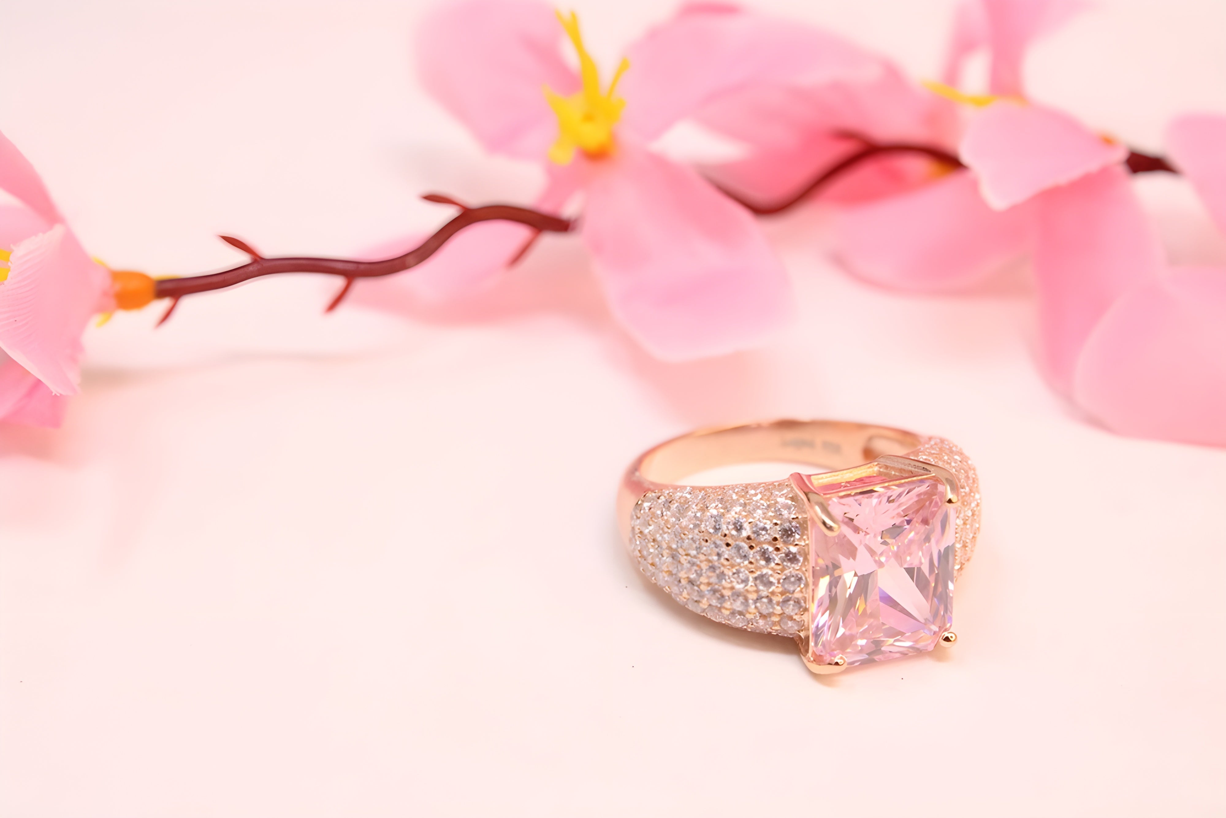 Radiant Aurum Prism VeeLux Premium Crystal Ring