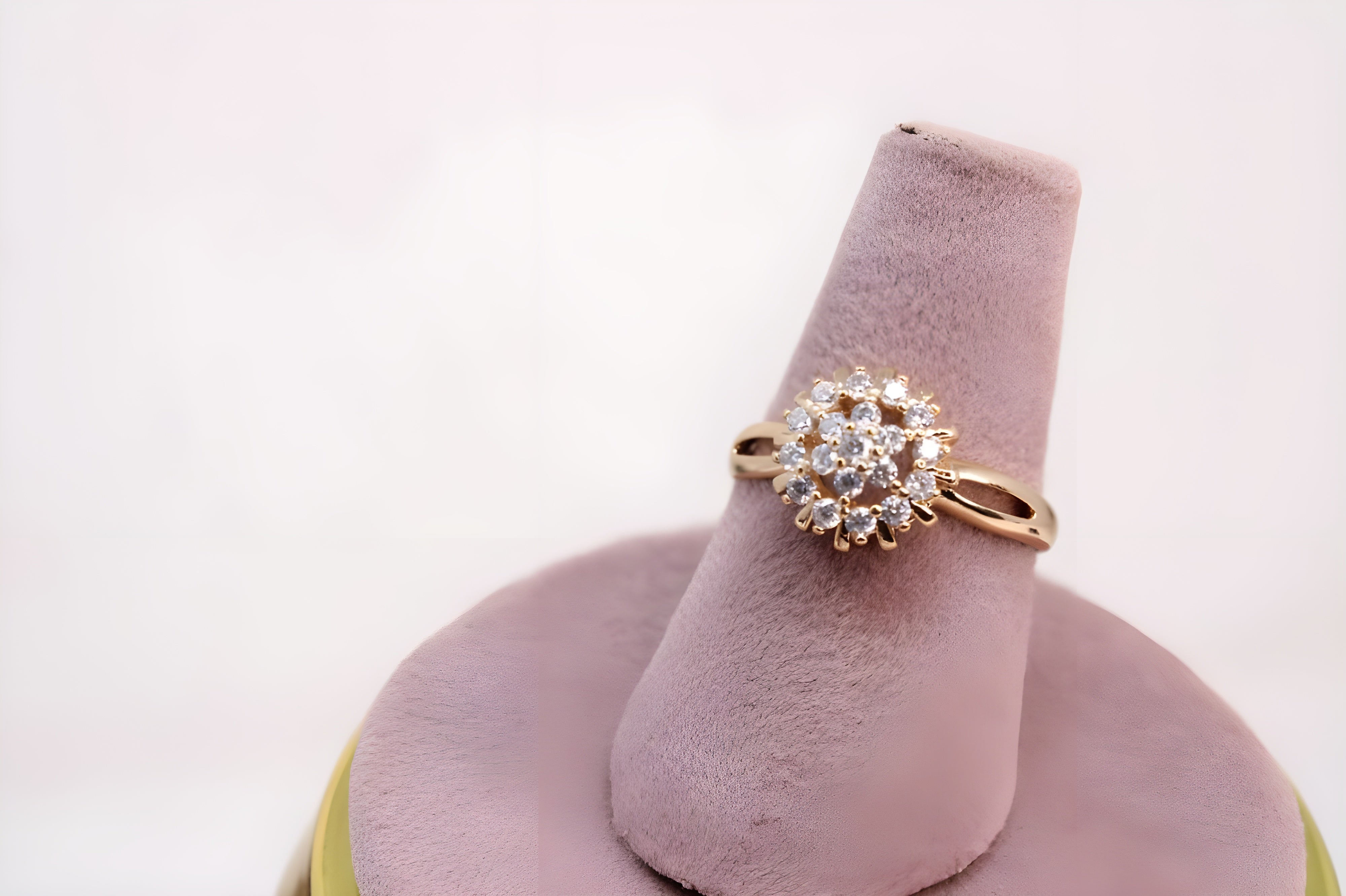 Golden Crystal Bloom Ring