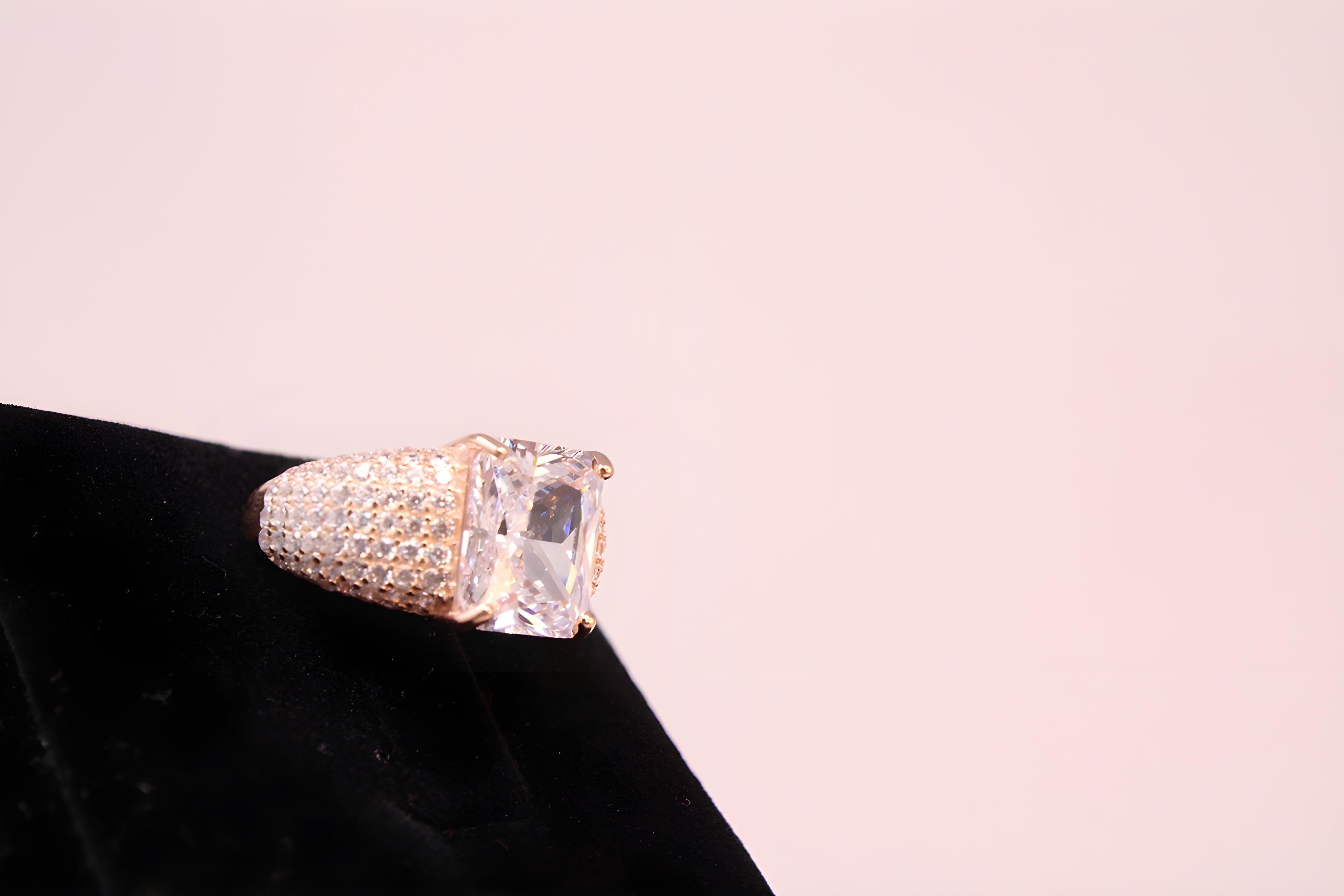 Radiant Aurum Prism VeeLux Premium Crystal Ring