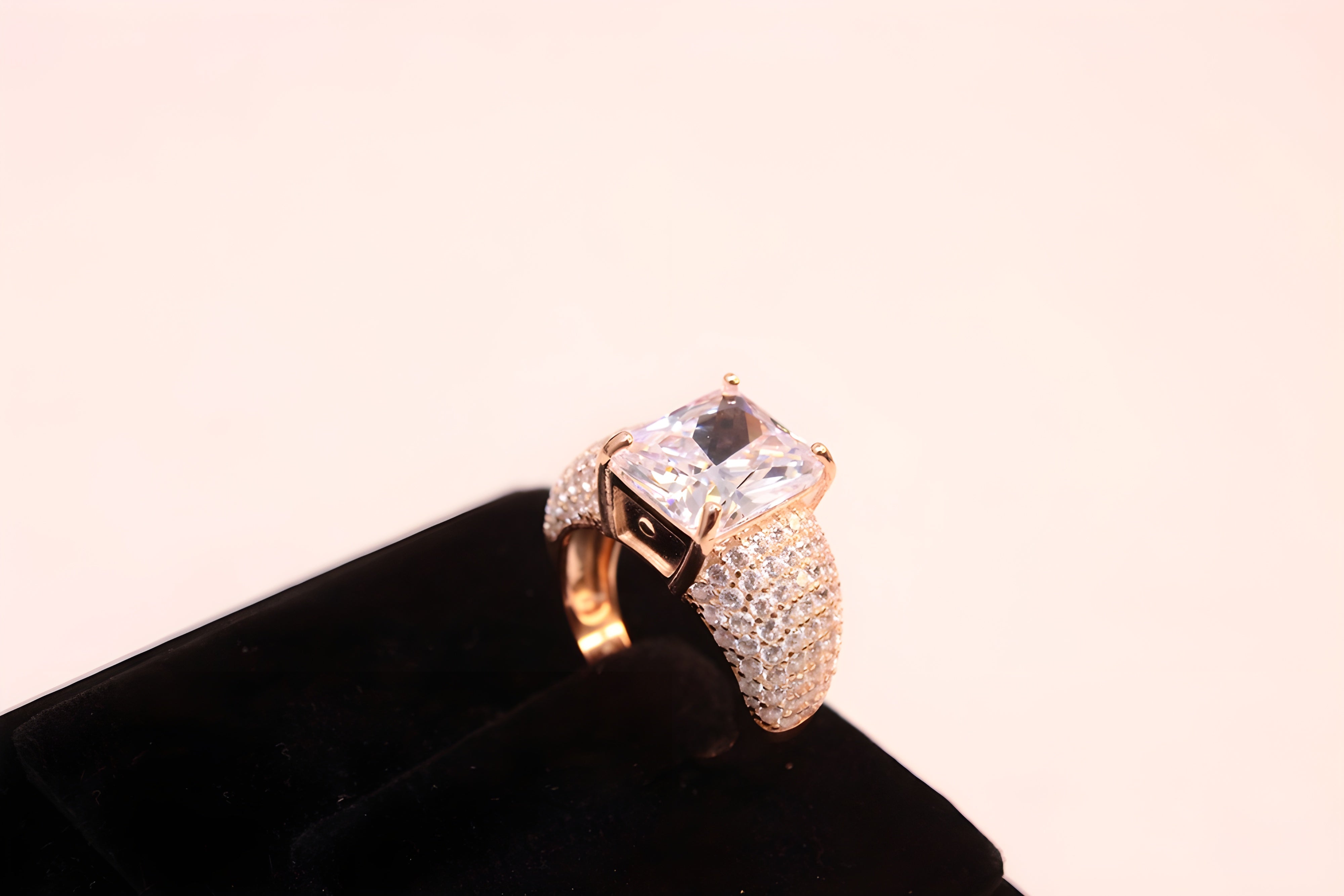 Radiant Aurum Prism VeeLux Premium Crystal Ring