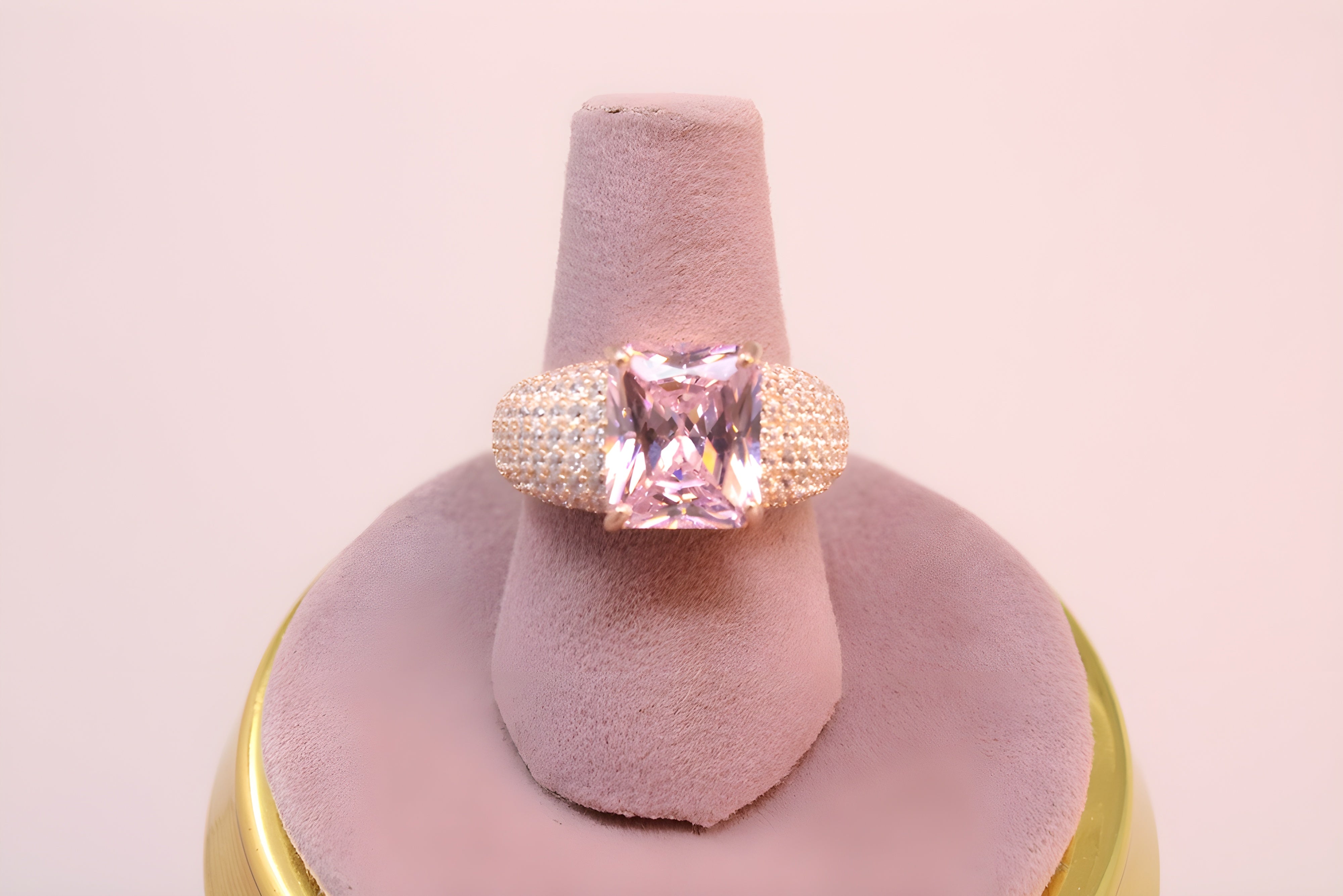 Radiant Aurum Prism VeeLux Premium Crystal Ring