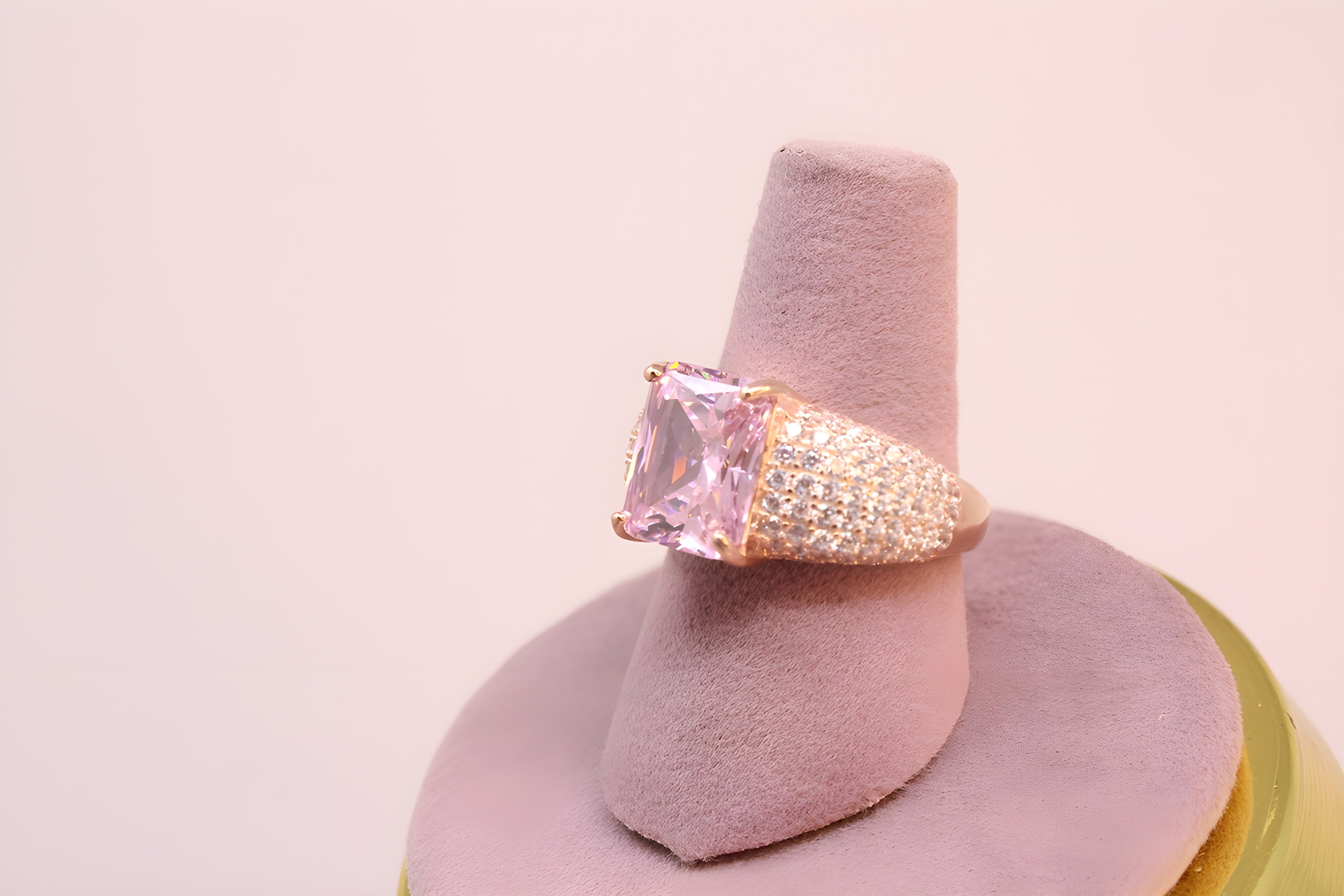 Radiant Aurum Prism VeeLux Premium Crystal Ring