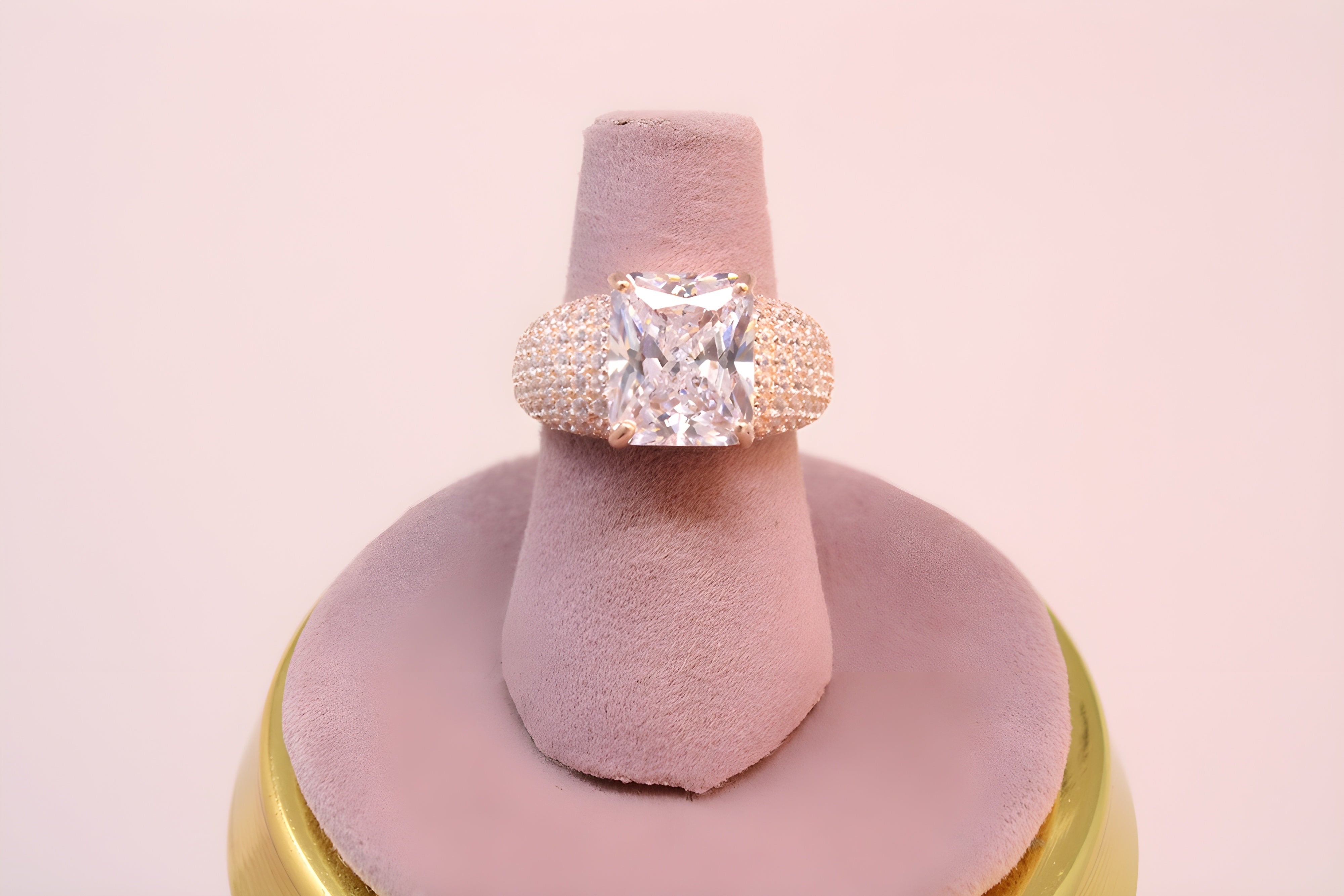 Radiant Aurum Prism VeeLux Premium Crystal Ring
