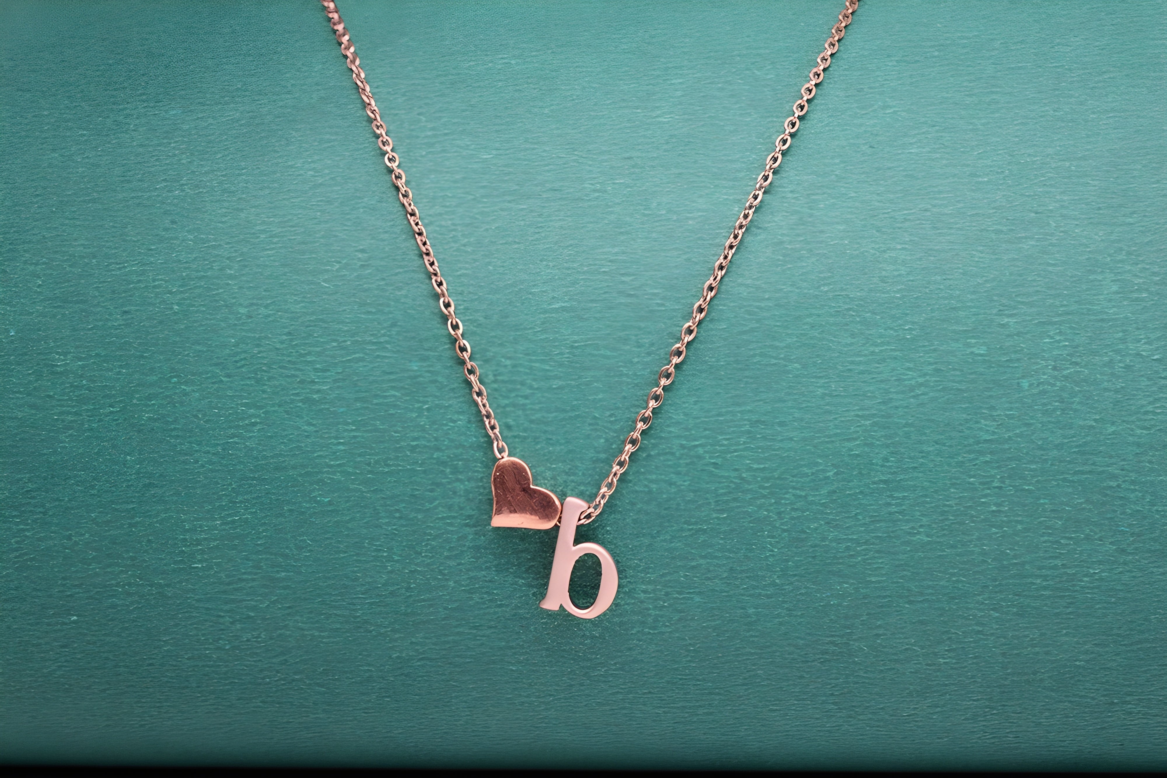 Beloved Initial Sterling Silver Heart Pendant with VeeLux Premium Crystals