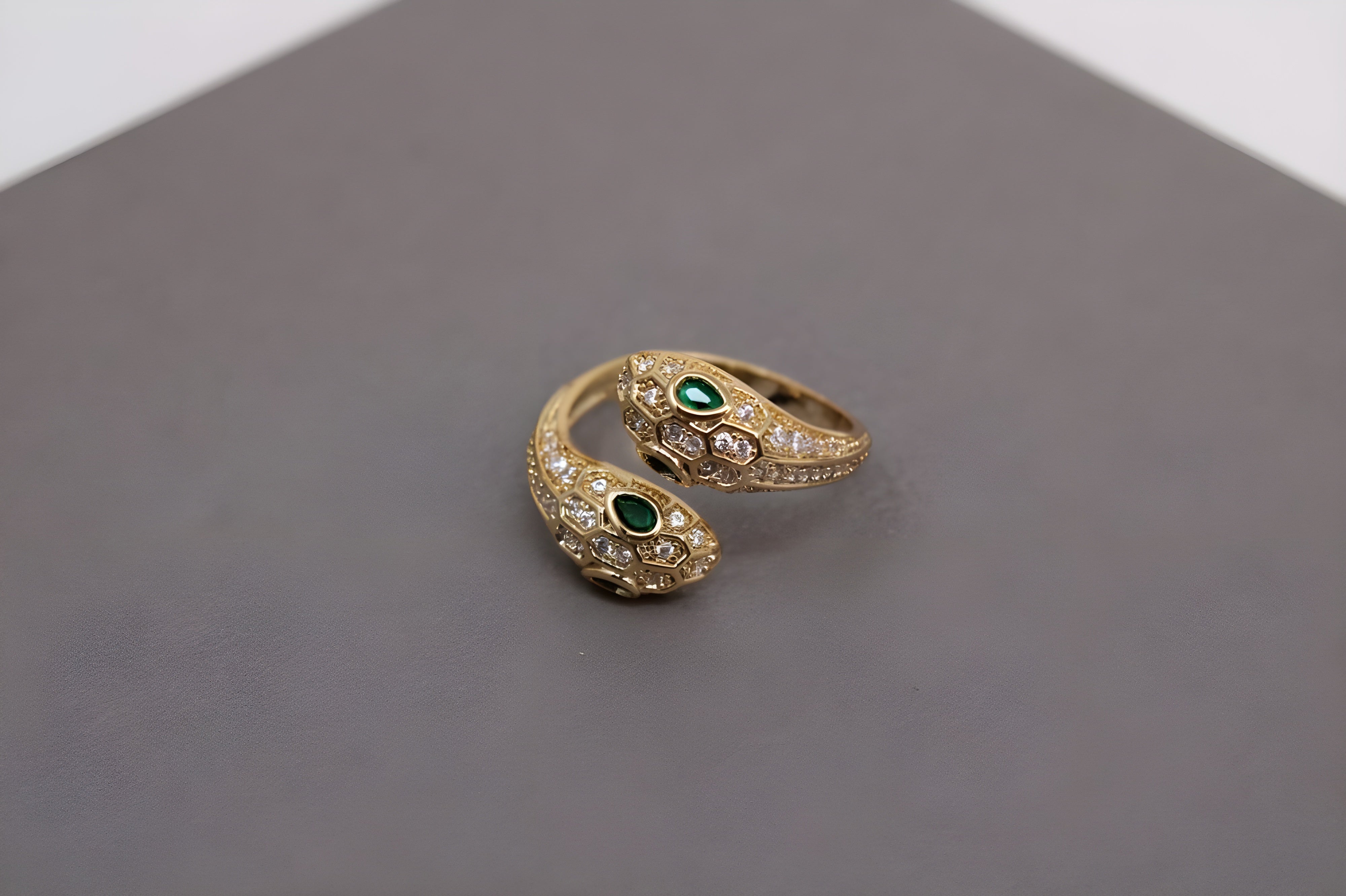 Twisted Serpent Crystal Ring