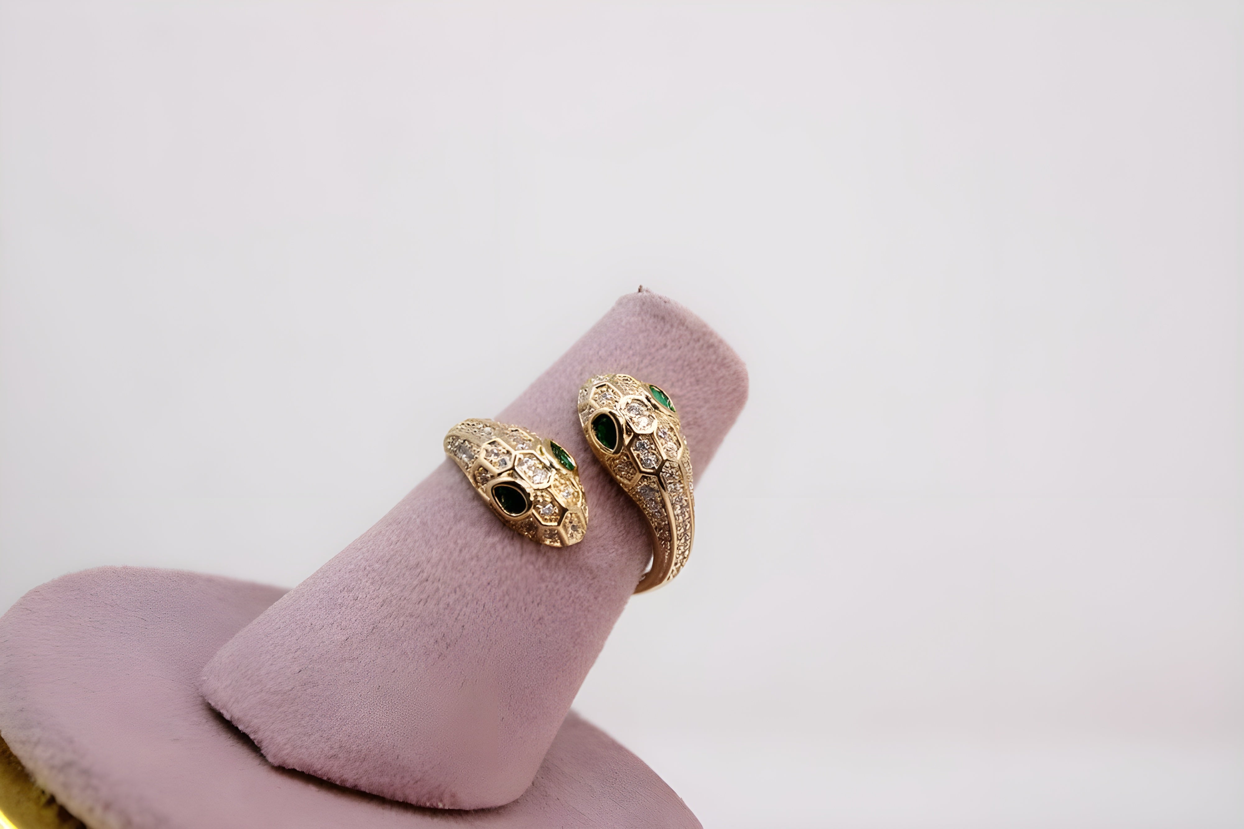 Twisted Serpent Crystal Ring