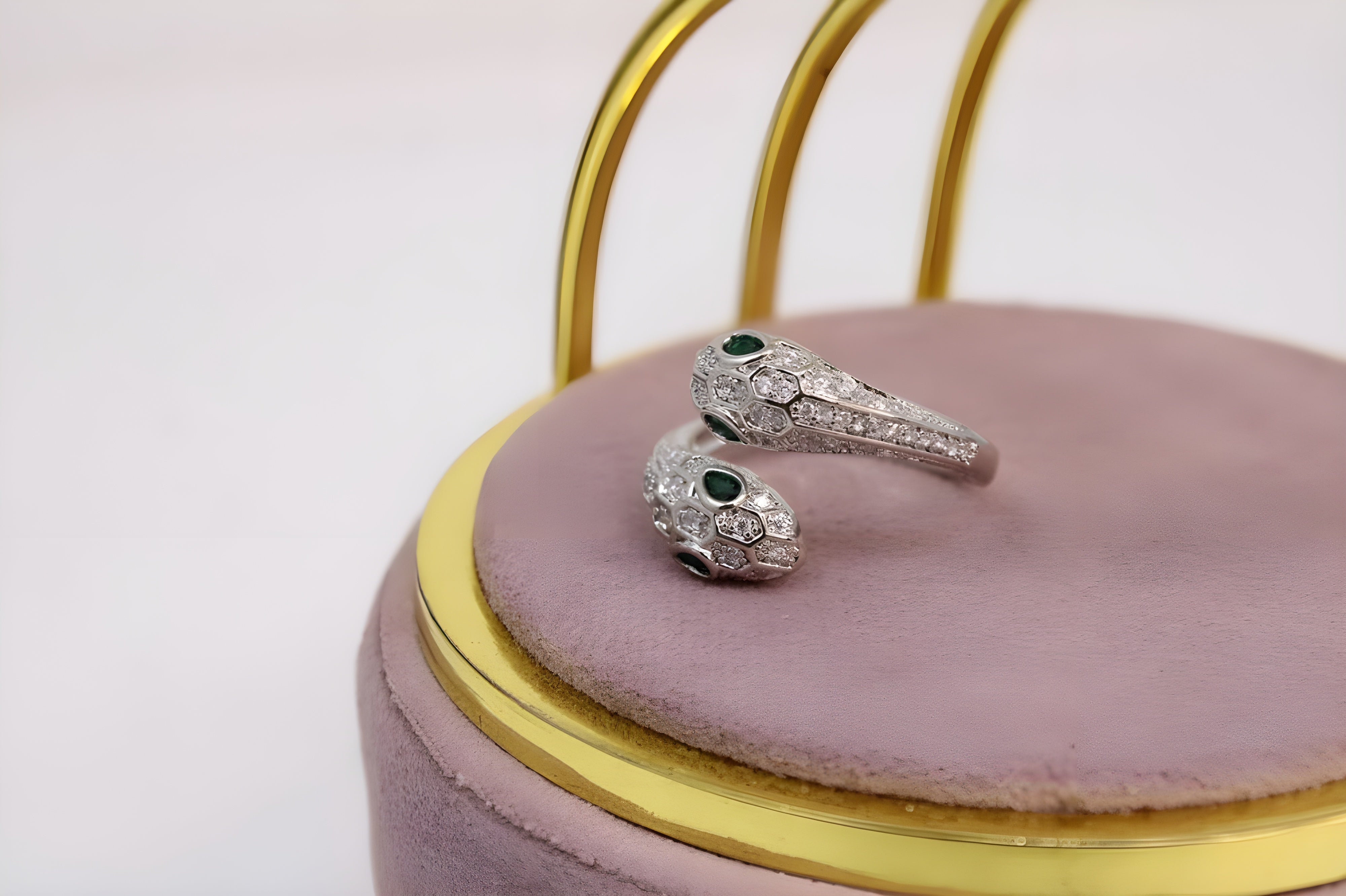 Twisted Serpent Crystal Ring