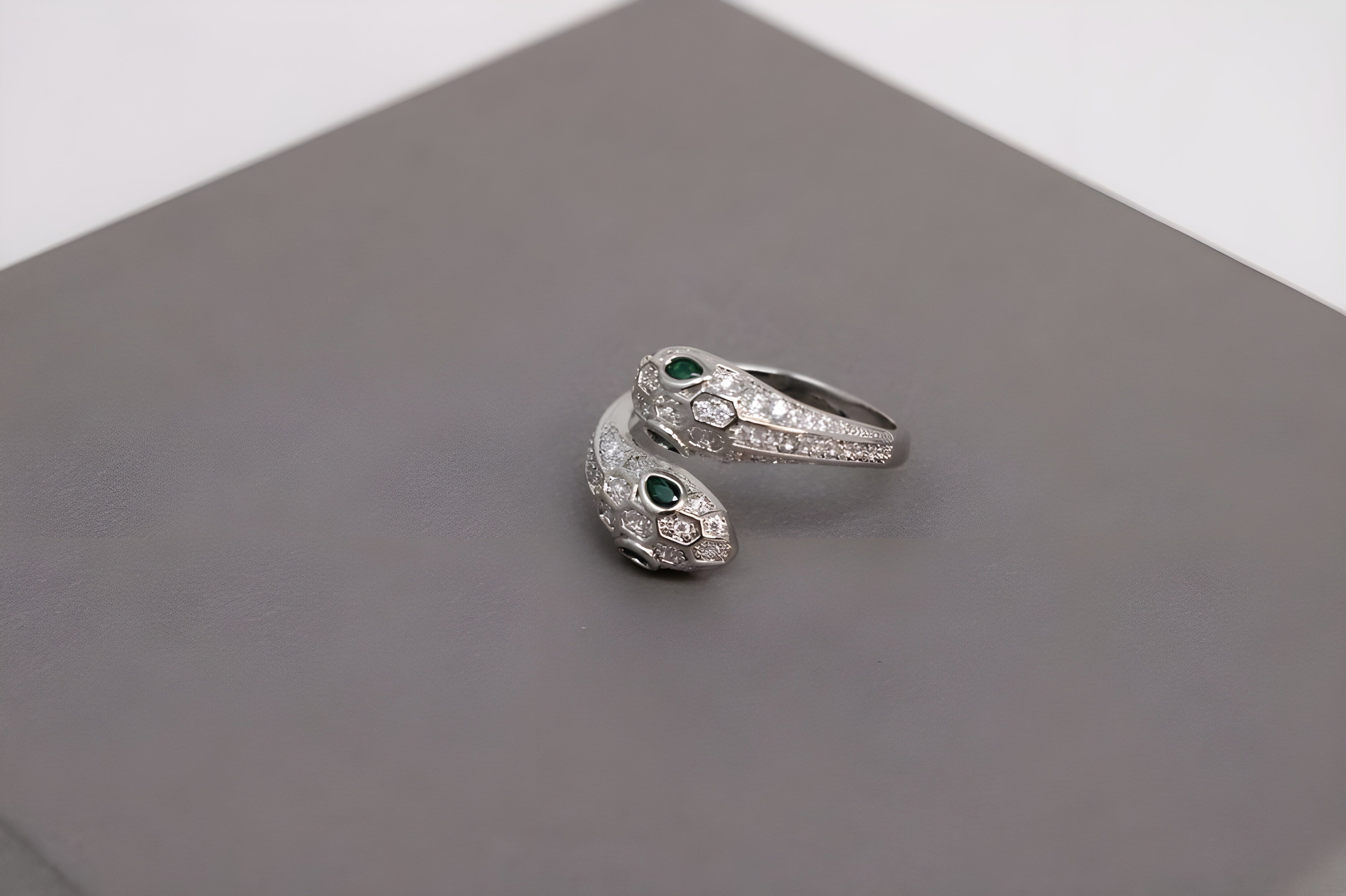 Twisted Serpent Crystal Ring