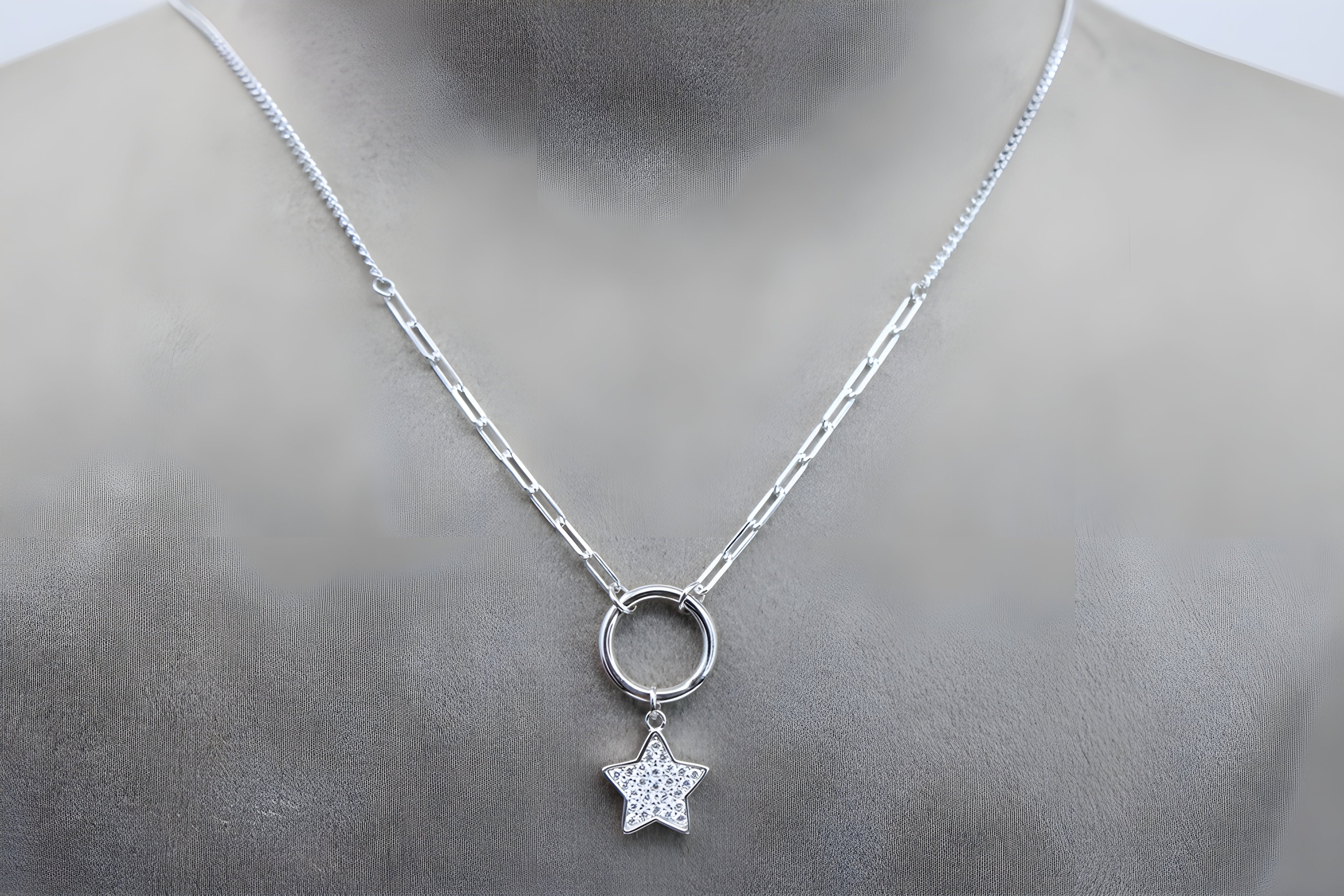 Sterling Silver Celestial Starry Pendant