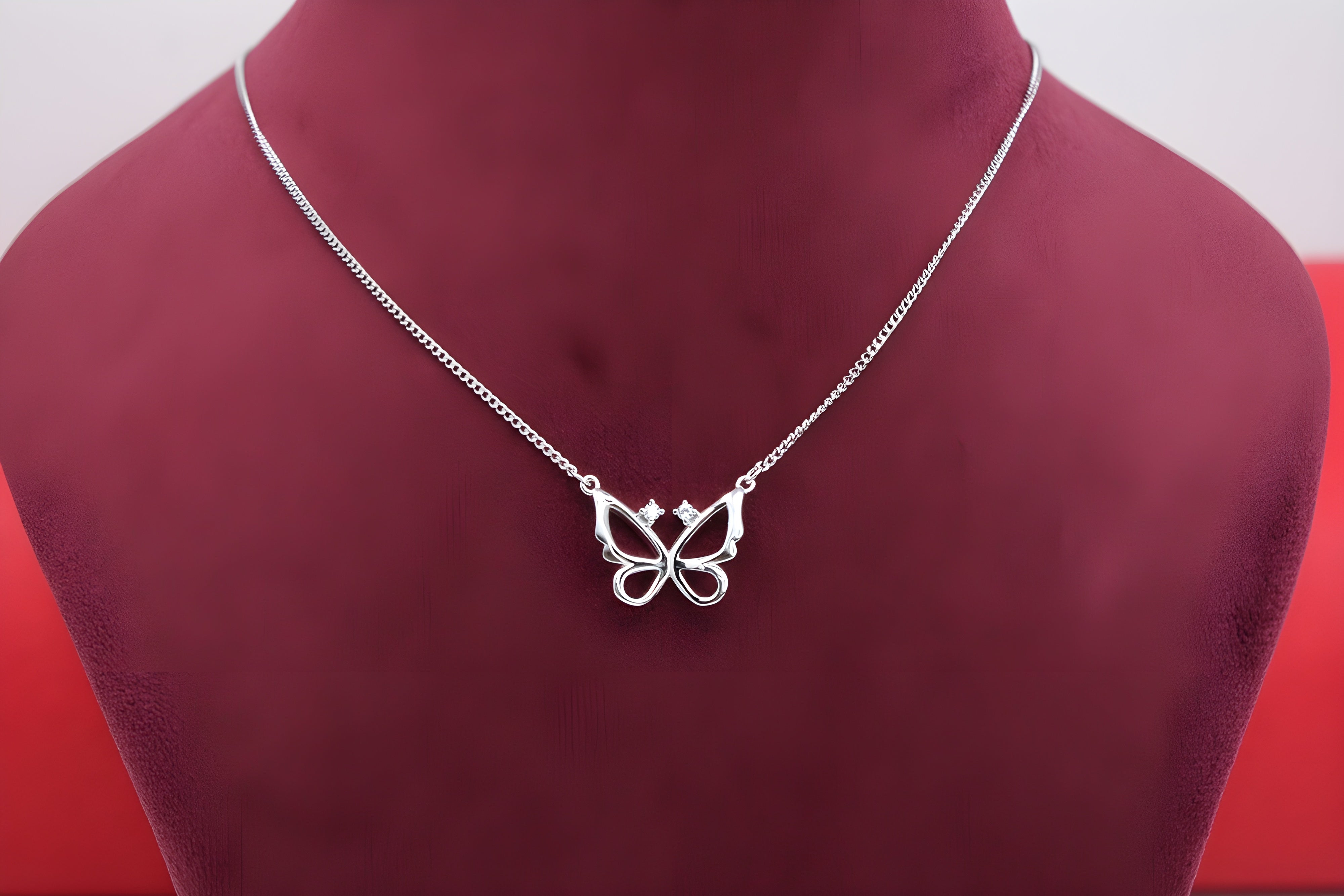 Fluttering Wings Sterling Silver VeeLux Premium Crystal Pendant