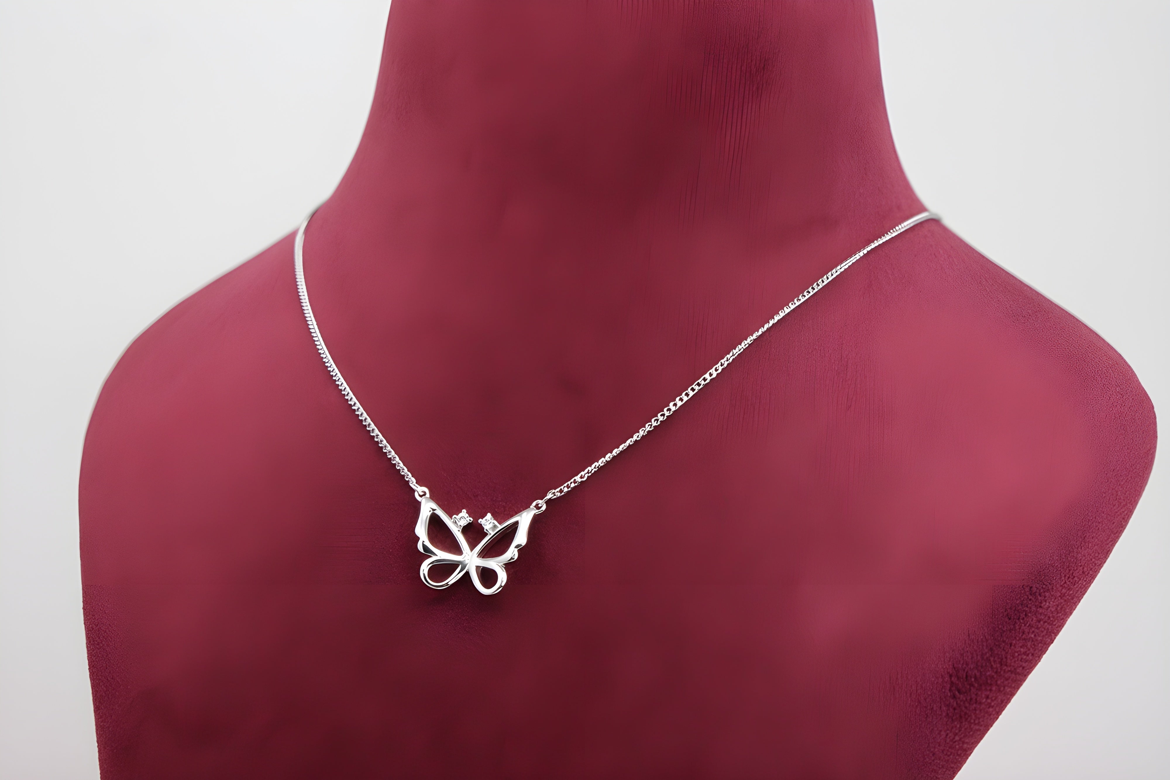 Fluttering Wings Sterling Silver VeeLux Premium Crystal Pendant