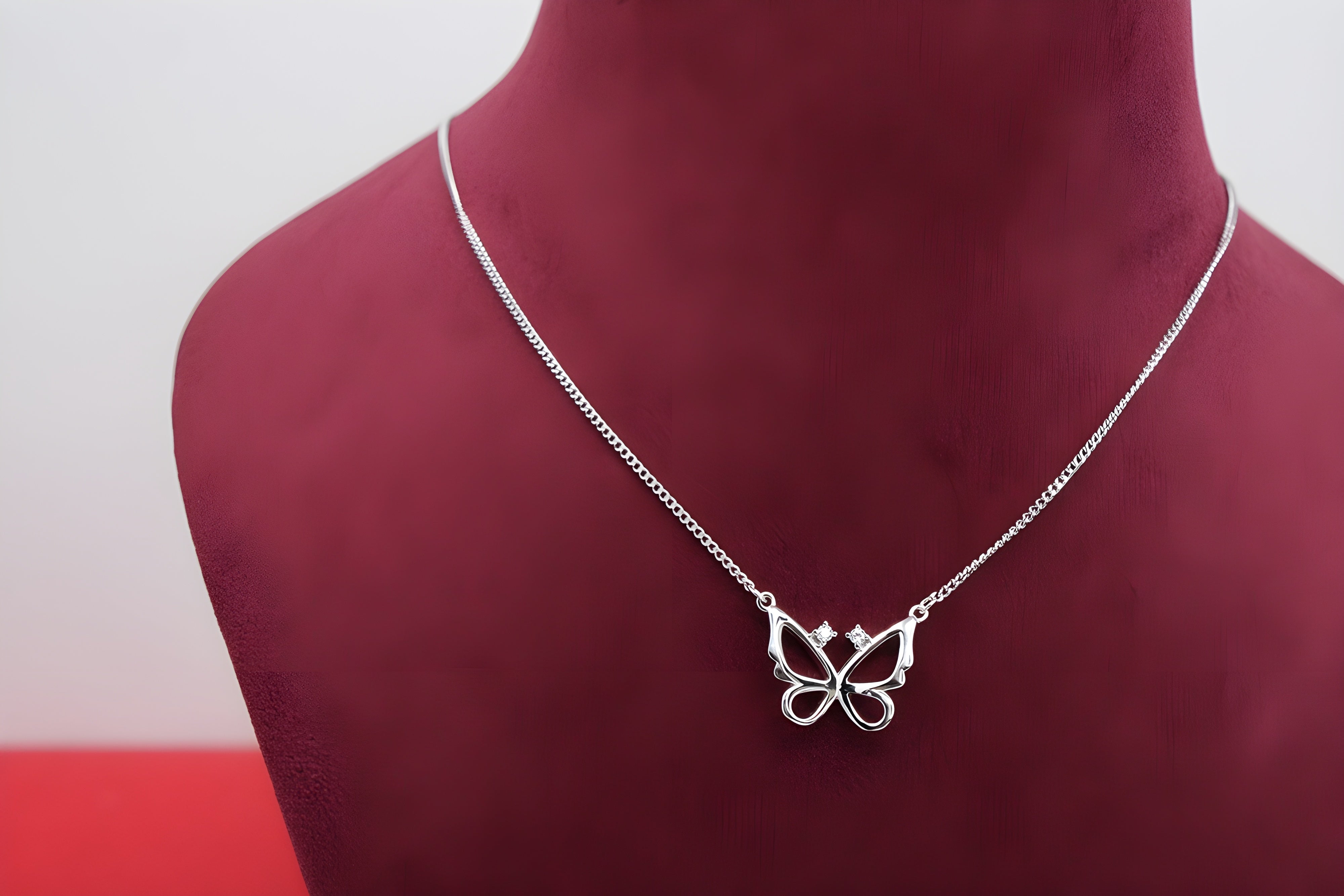 Fluttering Wings Sterling Silver VeeLux Premium Crystal Pendant
