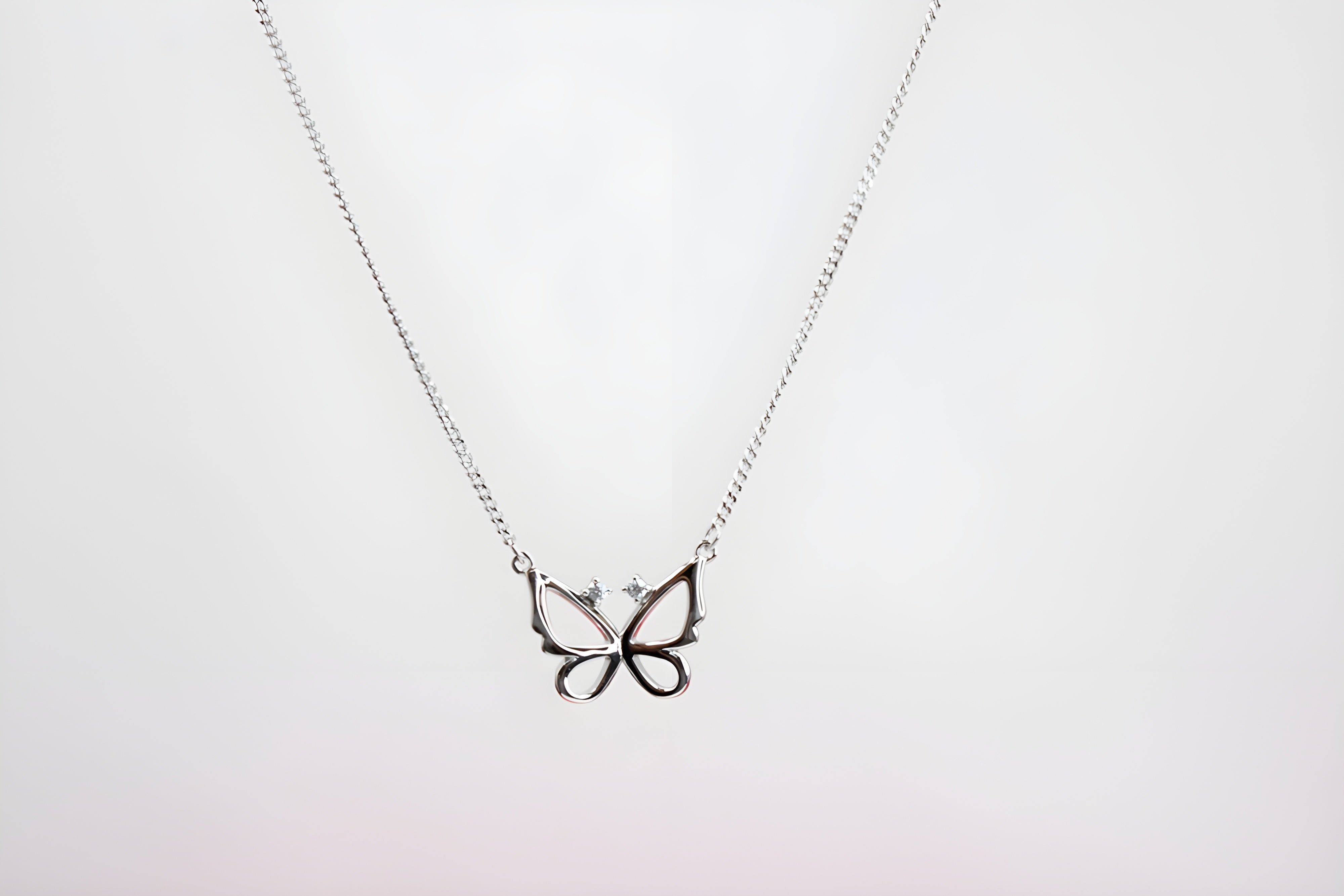Fluttering Wings Sterling Silver VeeLux Premium Crystal Pendant
