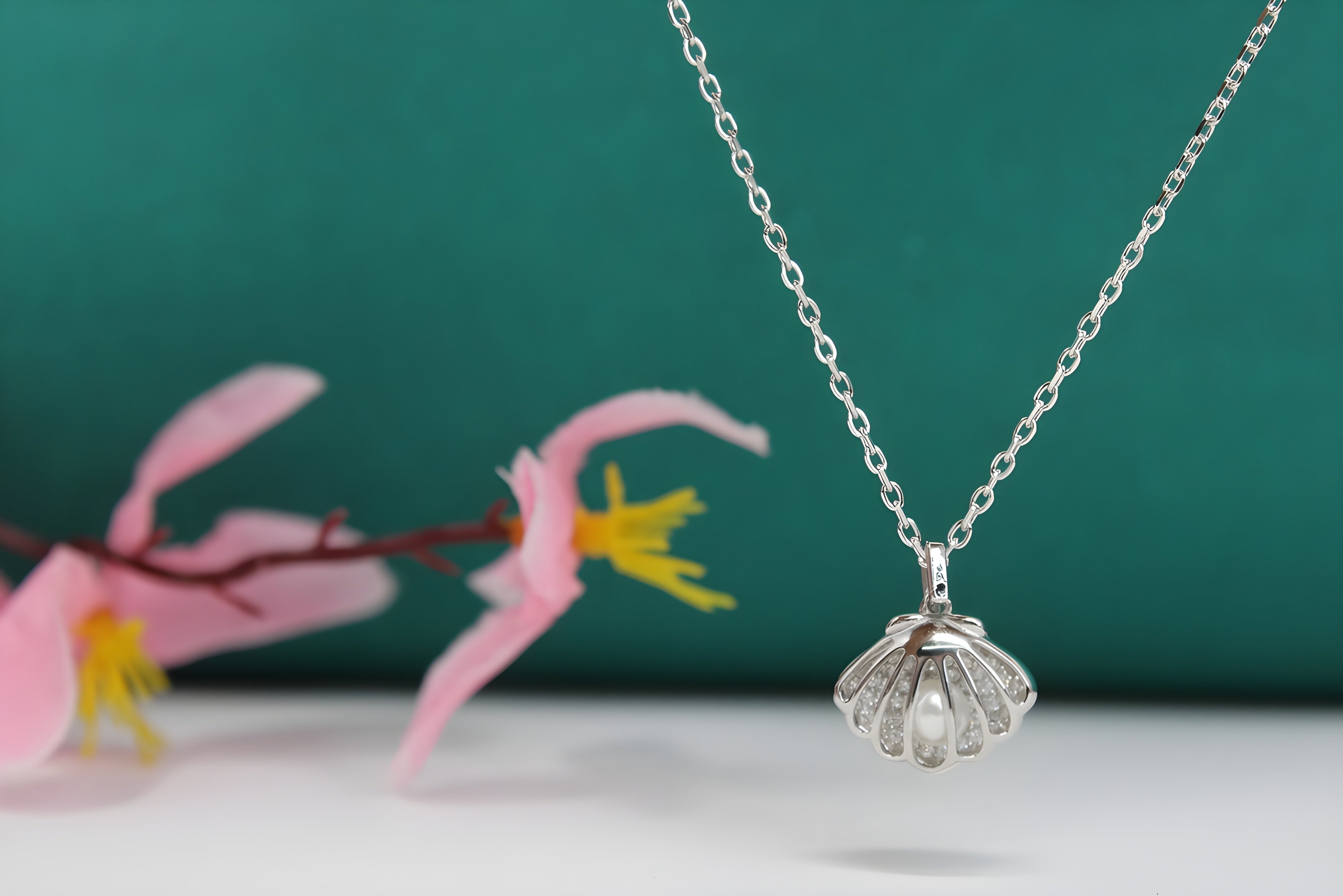 Sterling Silver Ocean Pearl Shell Pendant