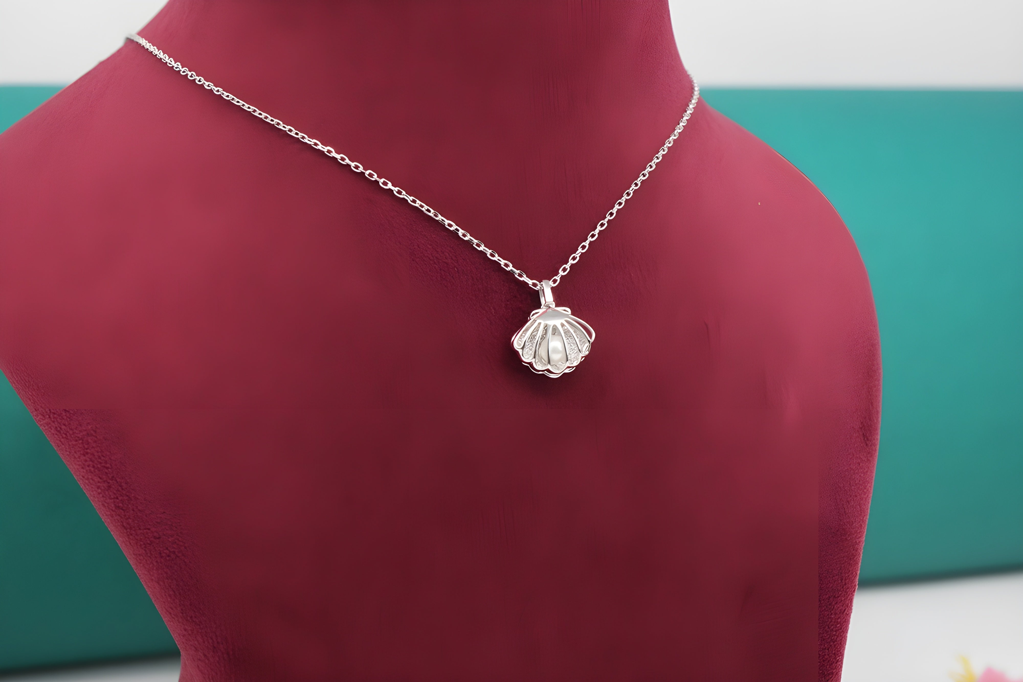 Sterling Silver Ocean Pearl Shell Pendant
