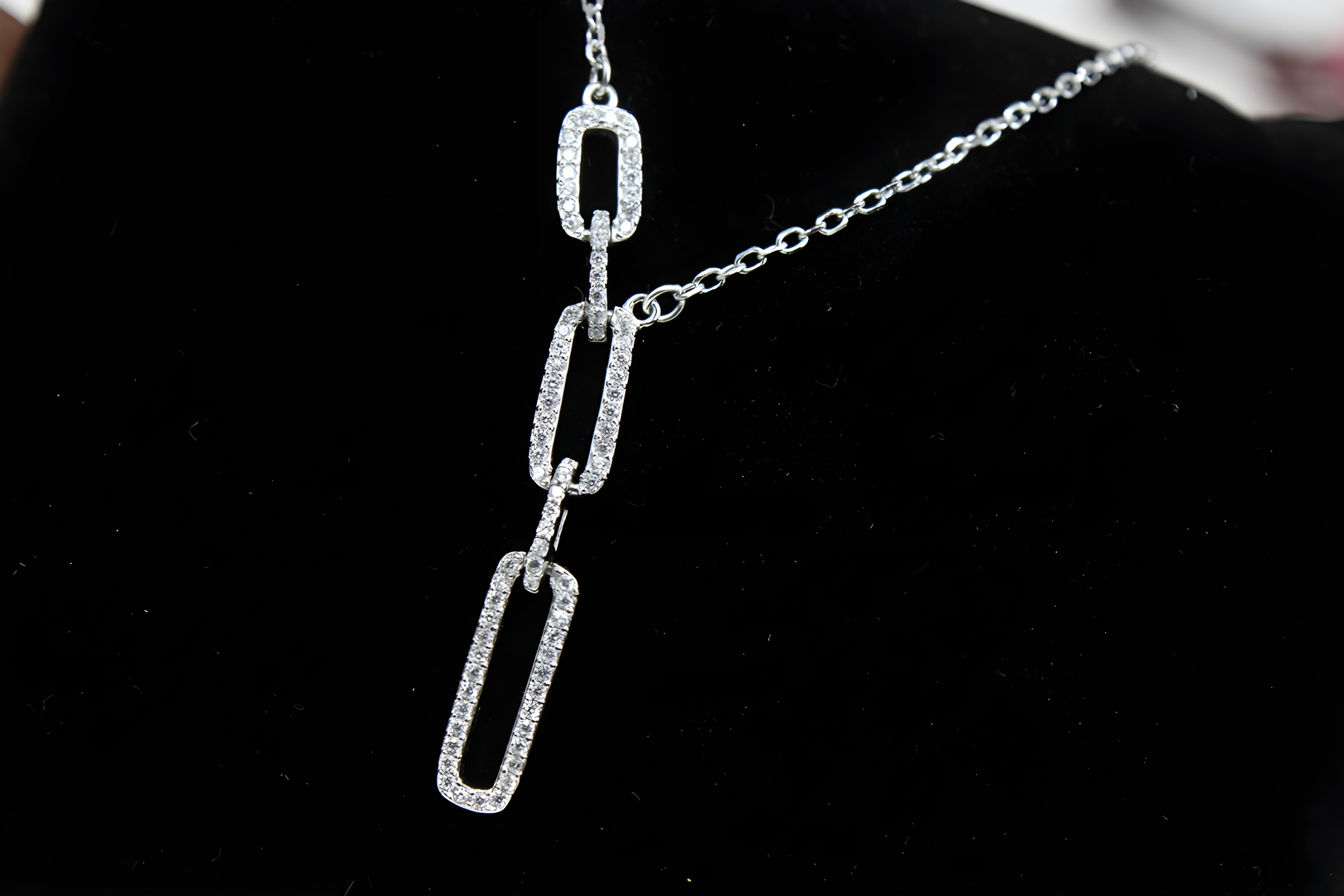 Moonlit Elegance Silver Chain Pendant