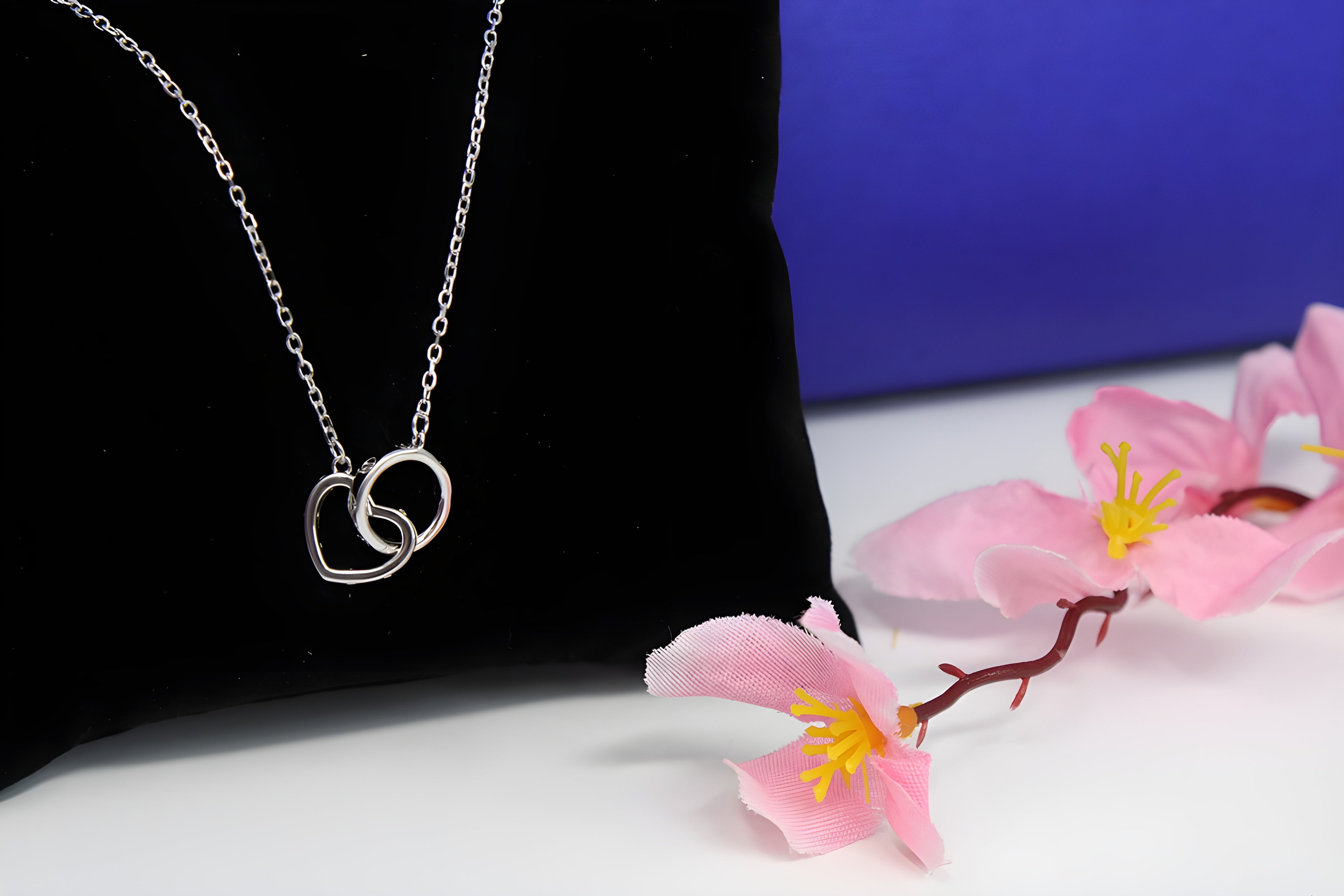 Everlasting Love Sterling Silver Circle and Heart Pendant