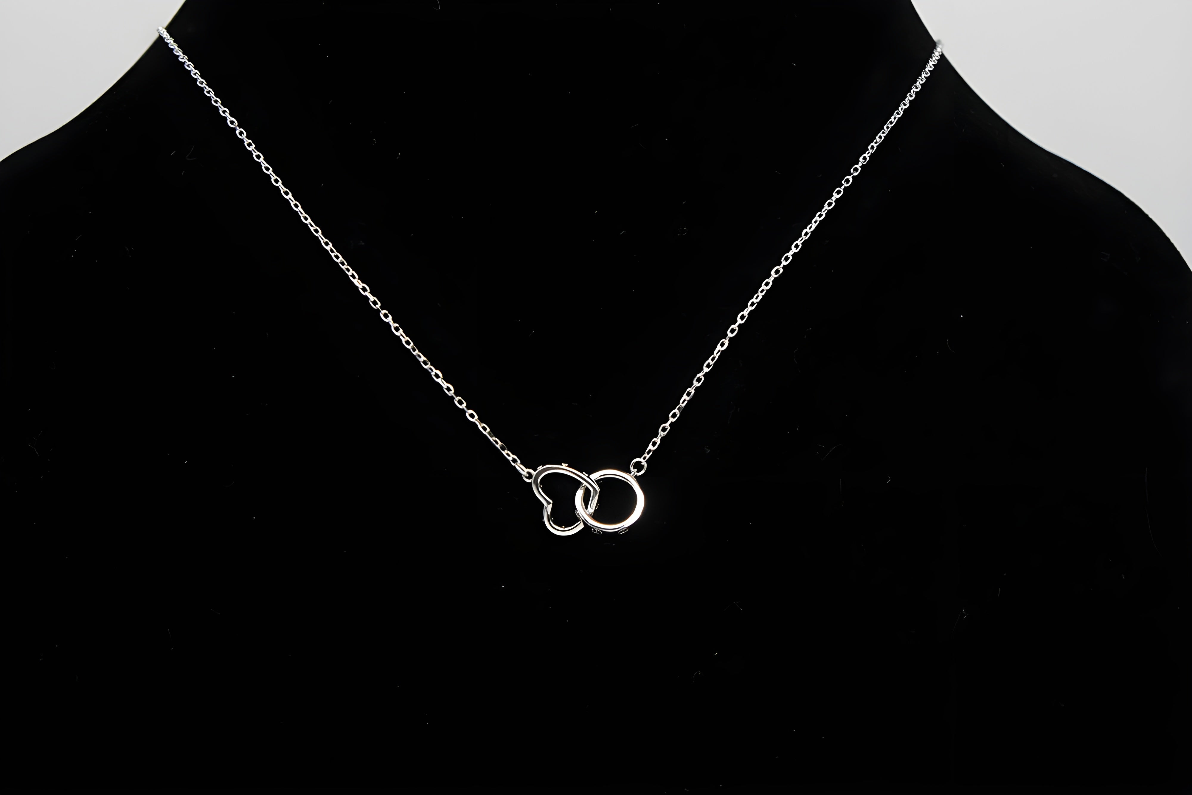 Everlasting Love Sterling Silver Circle and Heart Pendant