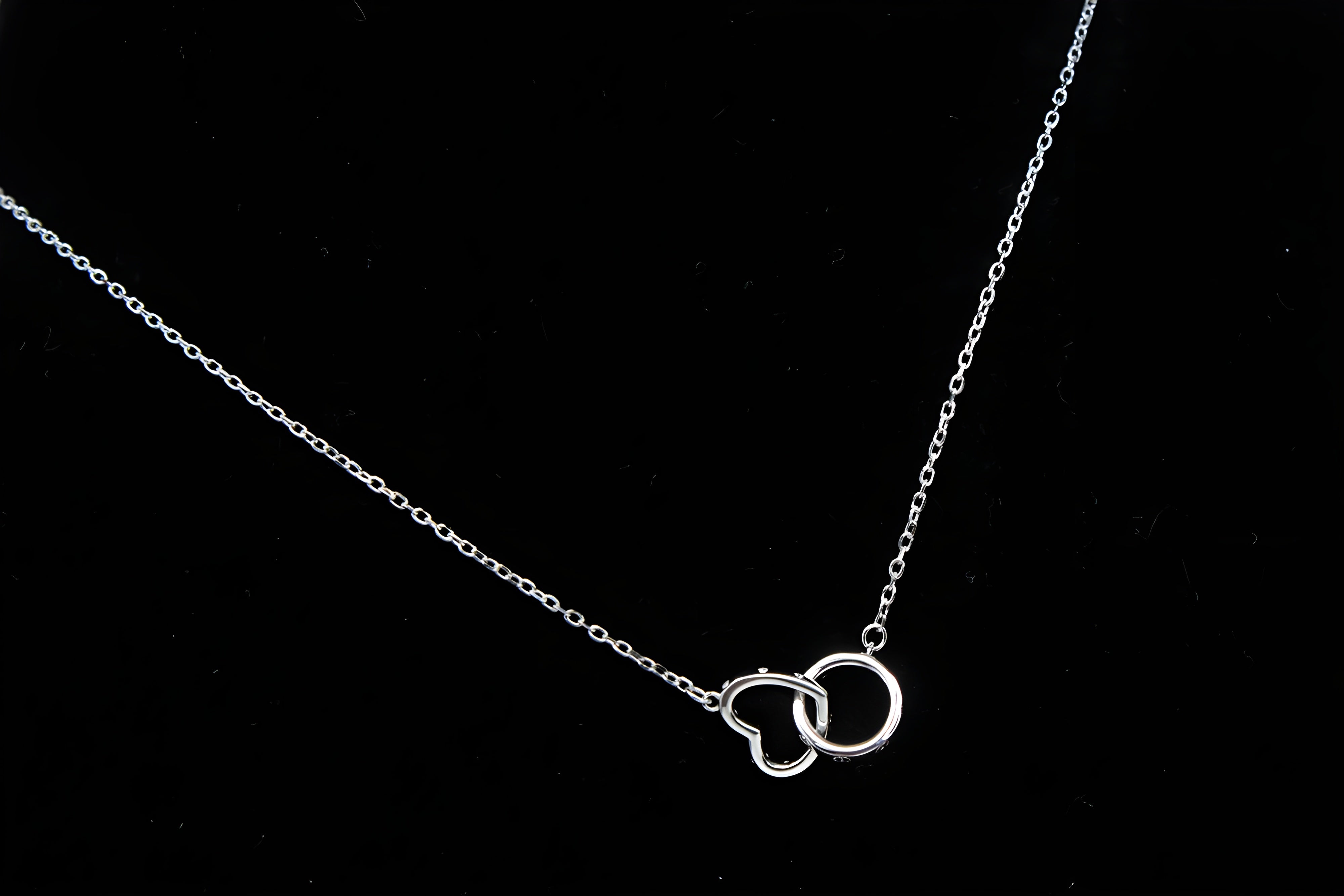 Everlasting Love Sterling Silver Circle and Heart Pendant