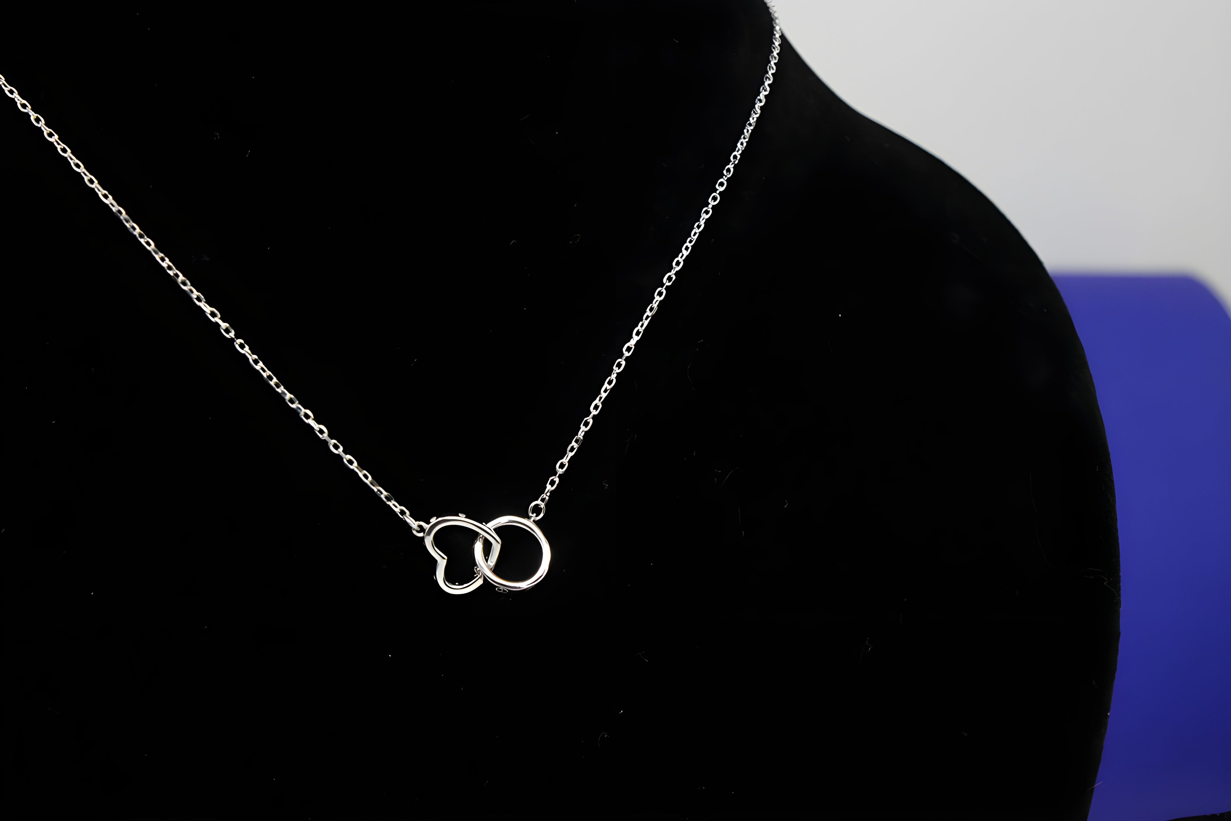 Everlasting Love Sterling Silver Circle and Heart Pendant