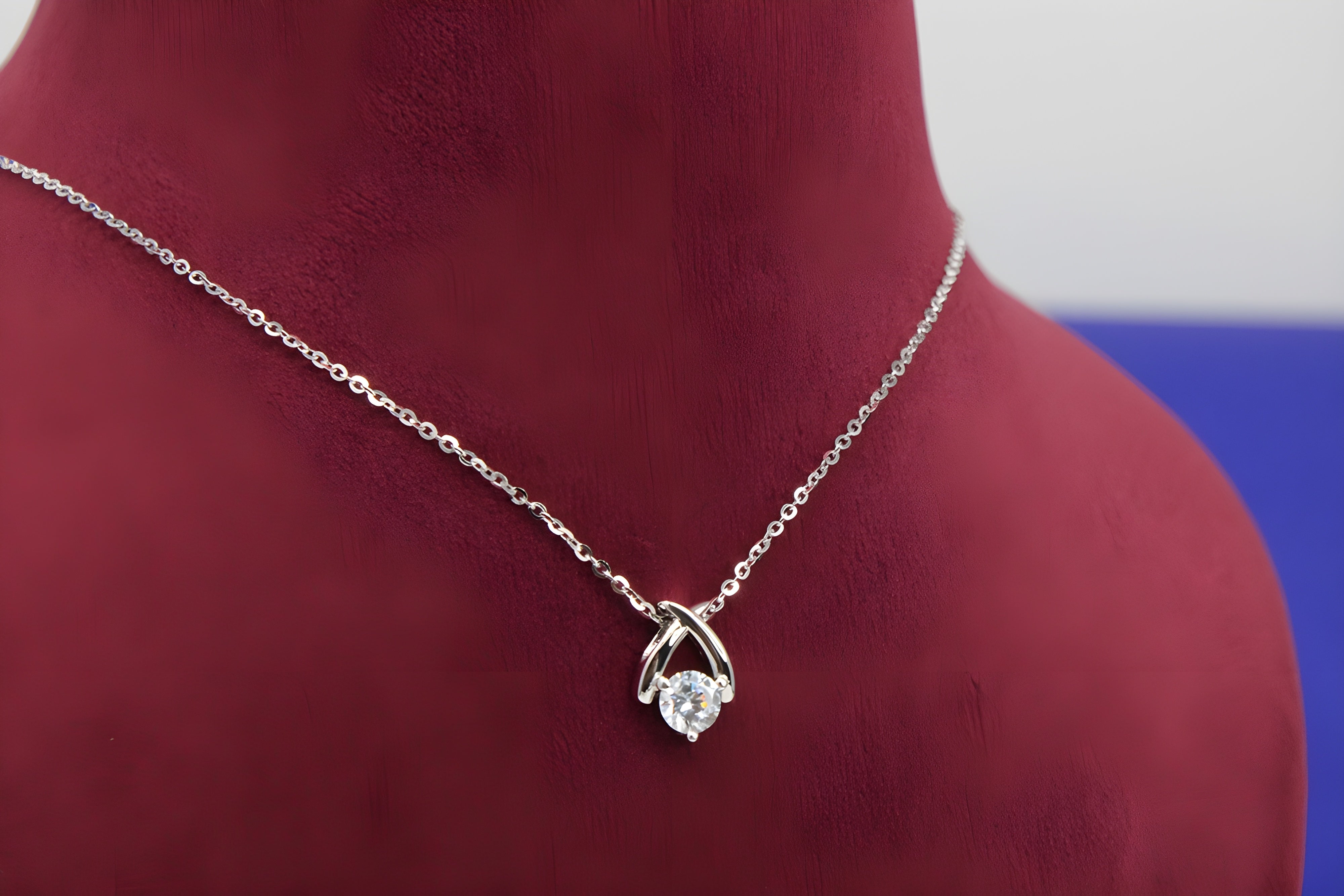 Sterling Silver X-Shaped Pendant with VeeLux Premium Crystal