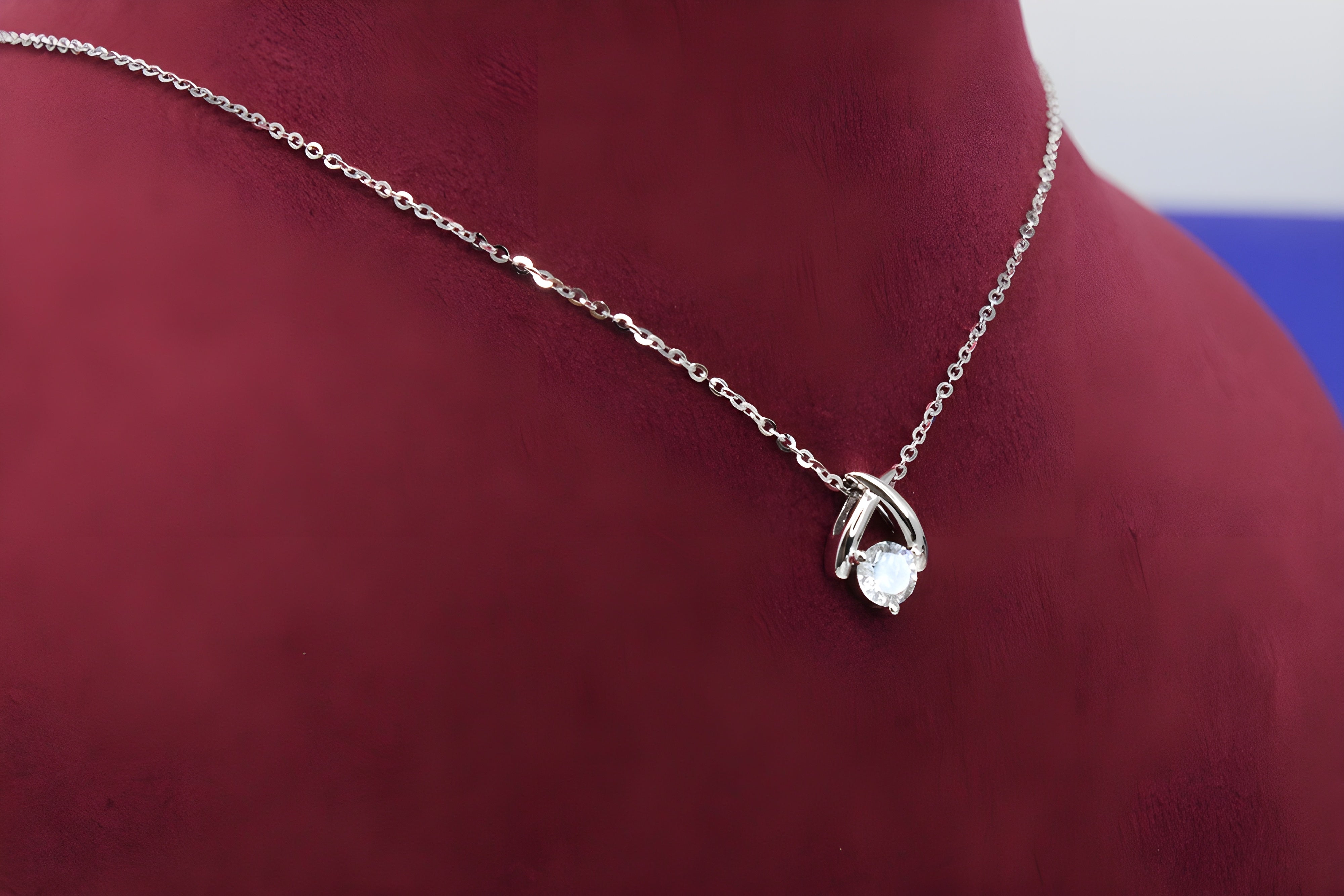 Sterling Silver X-Shaped Pendant with VeeLux Premium Crystal