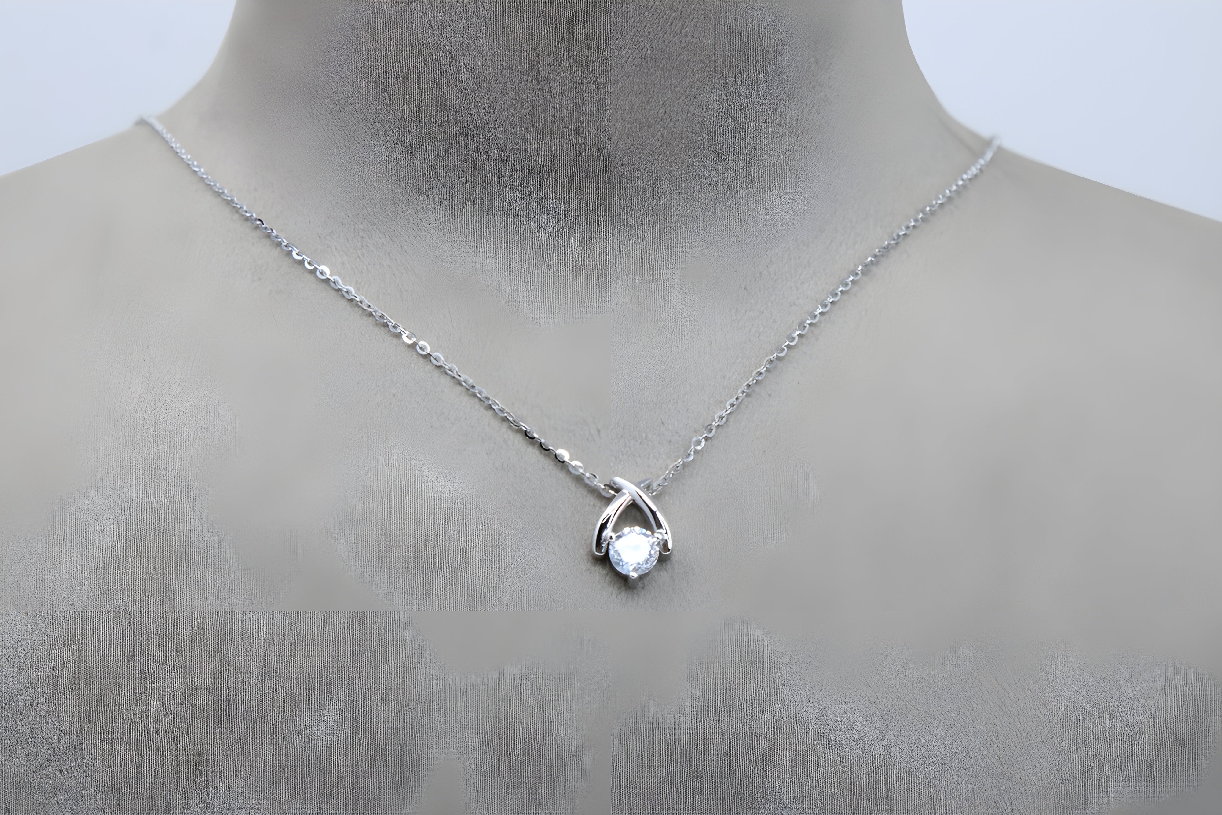 Sterling Silver X-Shaped Pendant with VeeLux Premium Crystal