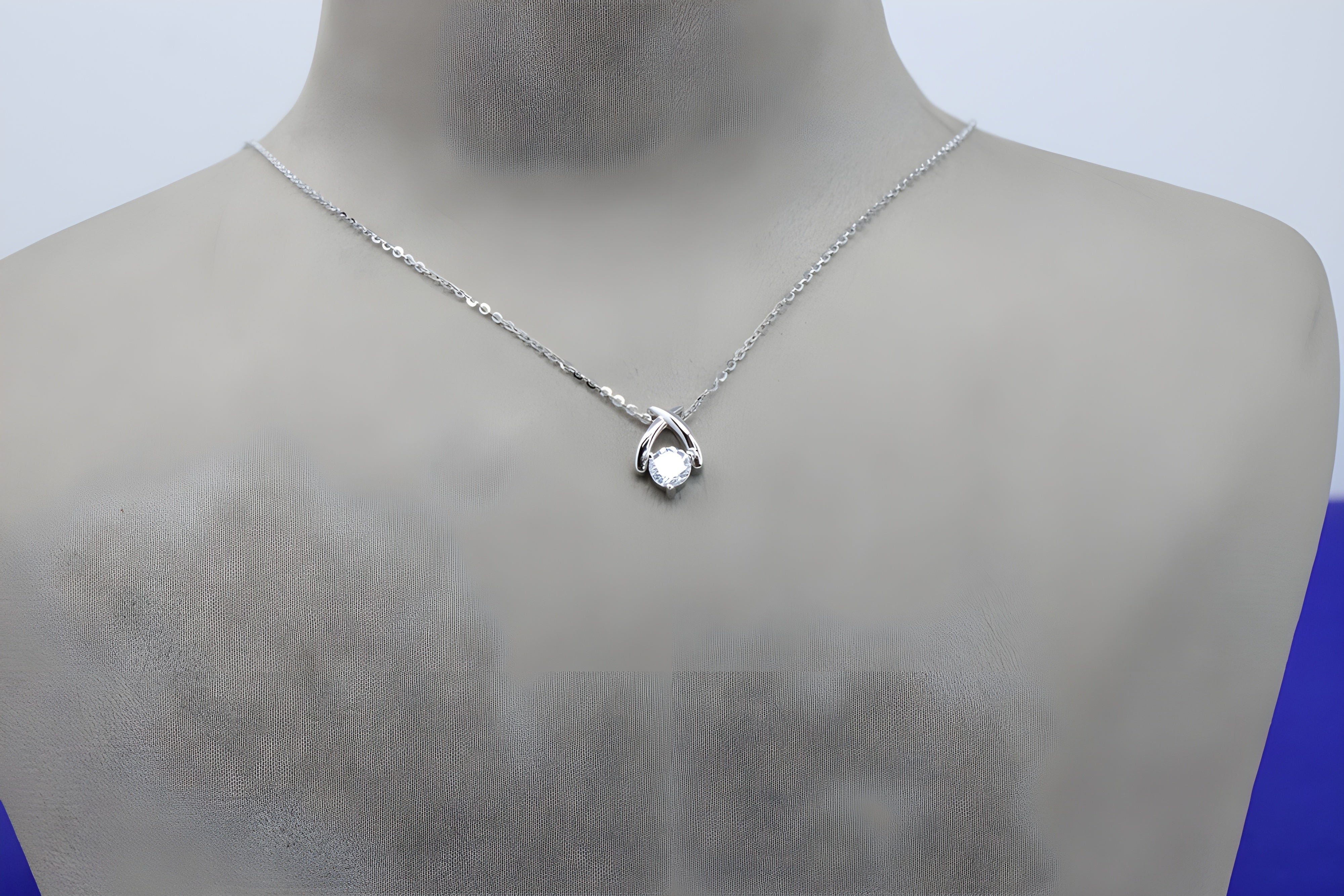 Sterling Silver X-Shaped Pendant with VeeLux Premium Crystal