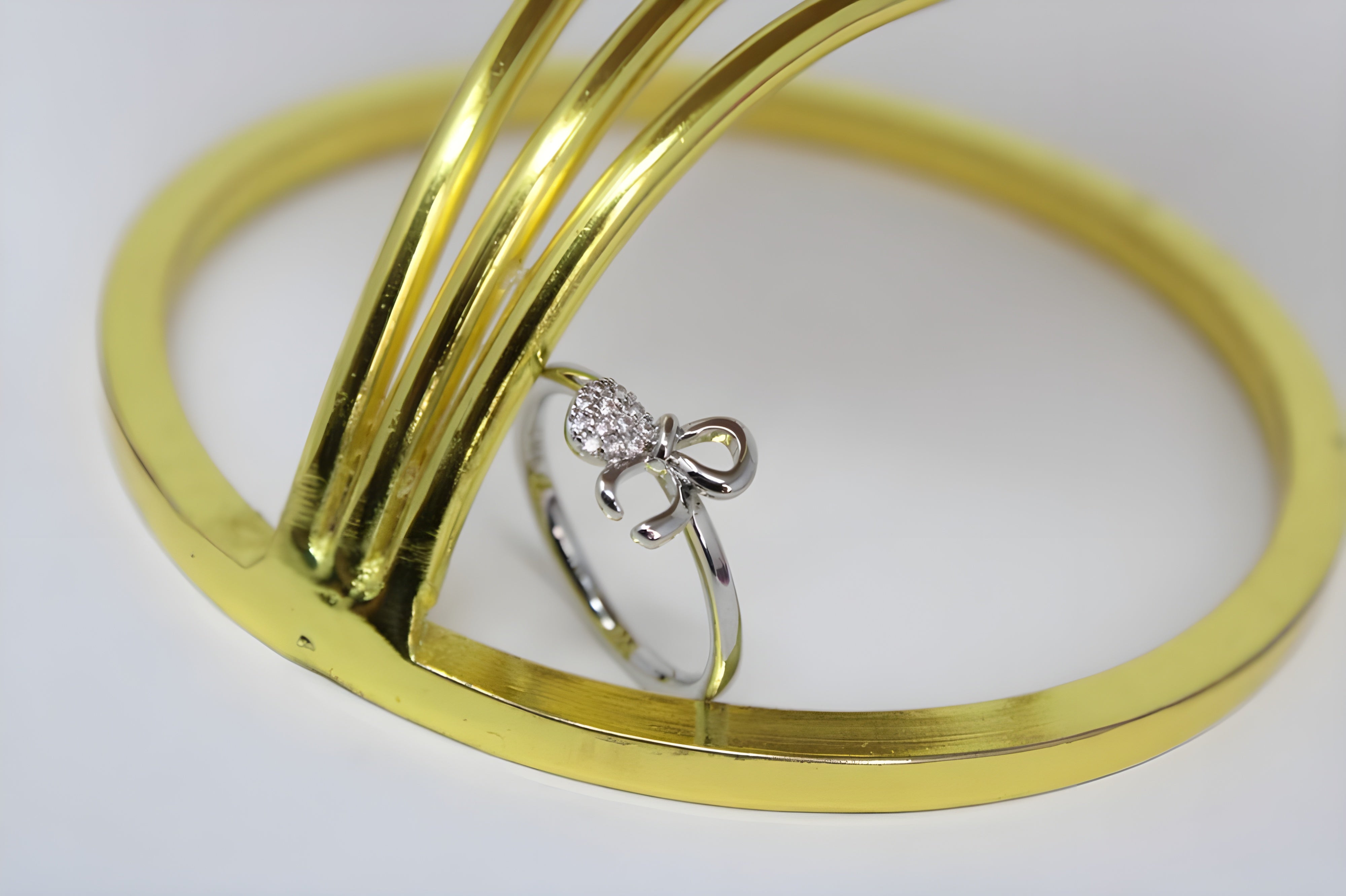 Forever Knot Silver Crystal Ring